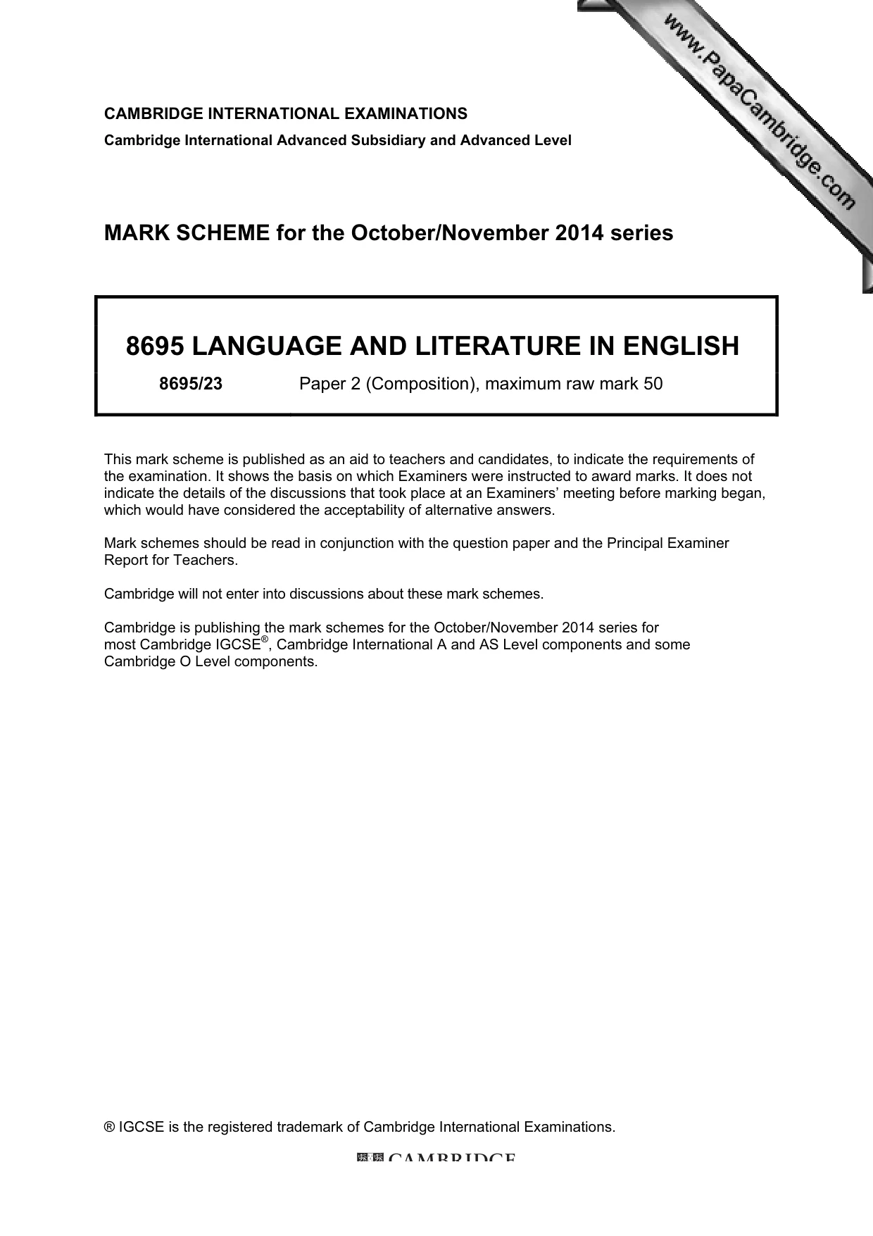 Mark scheme, page 1 of 4