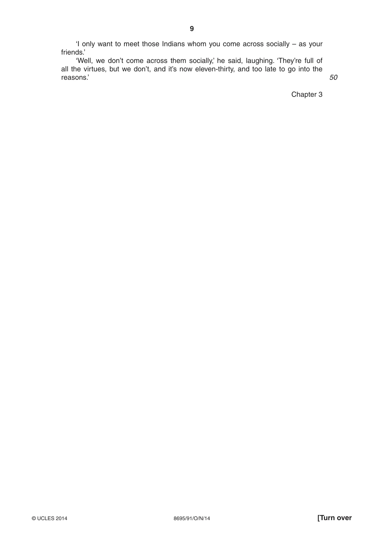 Cambridge A Level English - Language and Literature (AS Level only, from 2016) 8695 2014 Oct/Nov Paper 9 · Variant 1 question paper, page 9 of 20