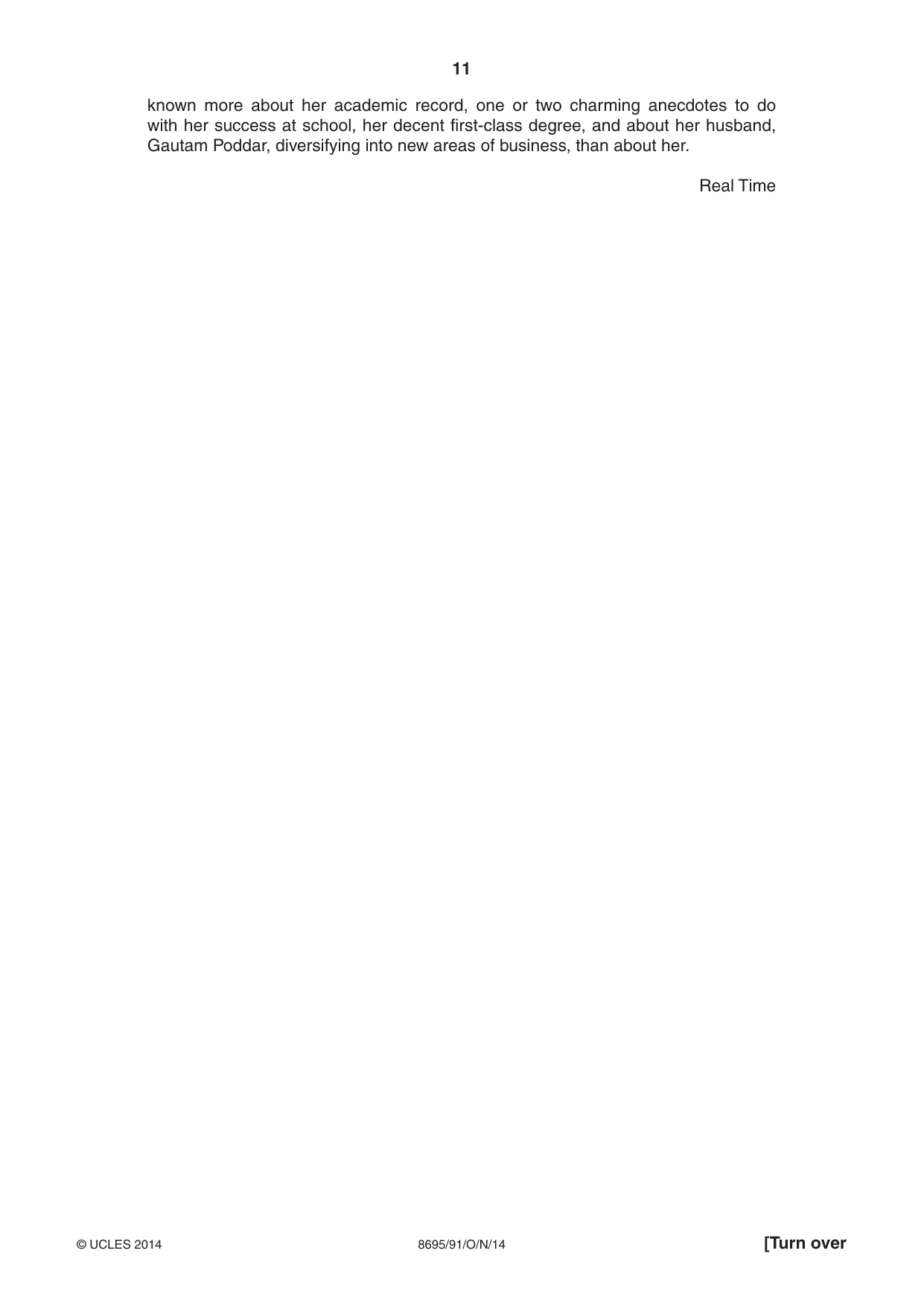 Cambridge A Level English - Language and Literature (AS Level only, from 2016) 8695 2014 Oct/Nov Paper 9 · Variant 1 question paper, page 11 of 20
