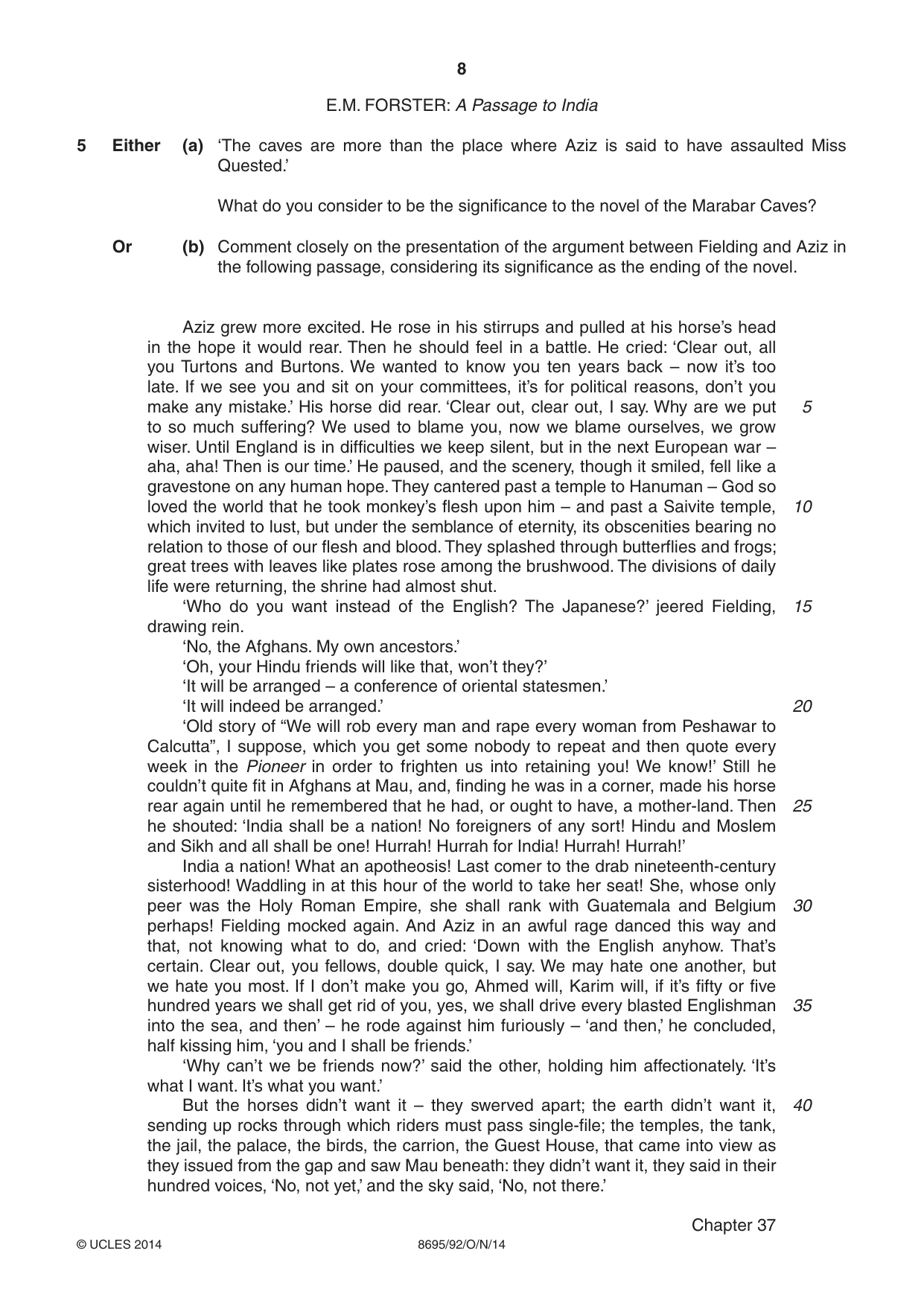Cambridge A Level English - Language and Literature (AS Level only, from 2016) 8695 2014 Oct/Nov Paper 9 · Variant 2 question paper, page 8 of 20