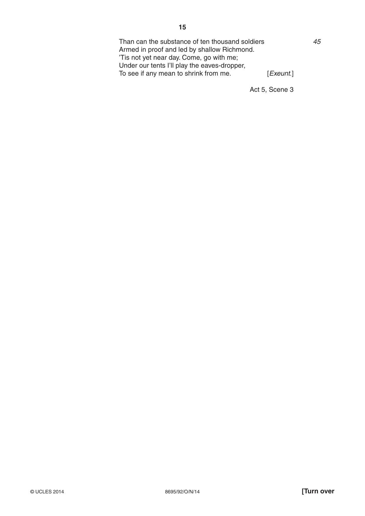 Cambridge A Level English - Language and Literature (AS Level only, from 2016) 8695 2014 Oct/Nov Paper 9 · Variant 2 question paper, page 15 of 20