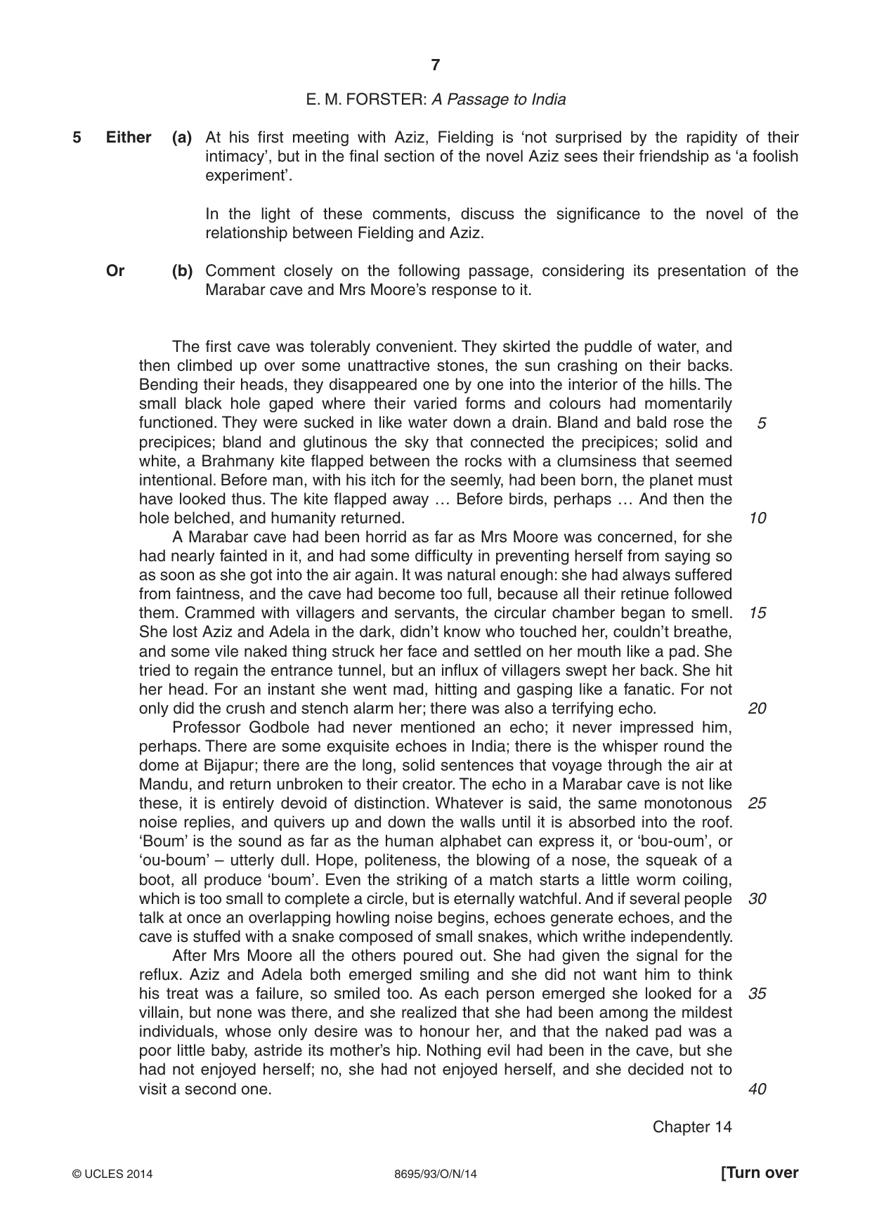 Cambridge A Level English - Language and Literature (AS Level only, from 2016) 8695 2014 Oct/Nov Paper 9 · Variant 3 question paper, page 7 of 16