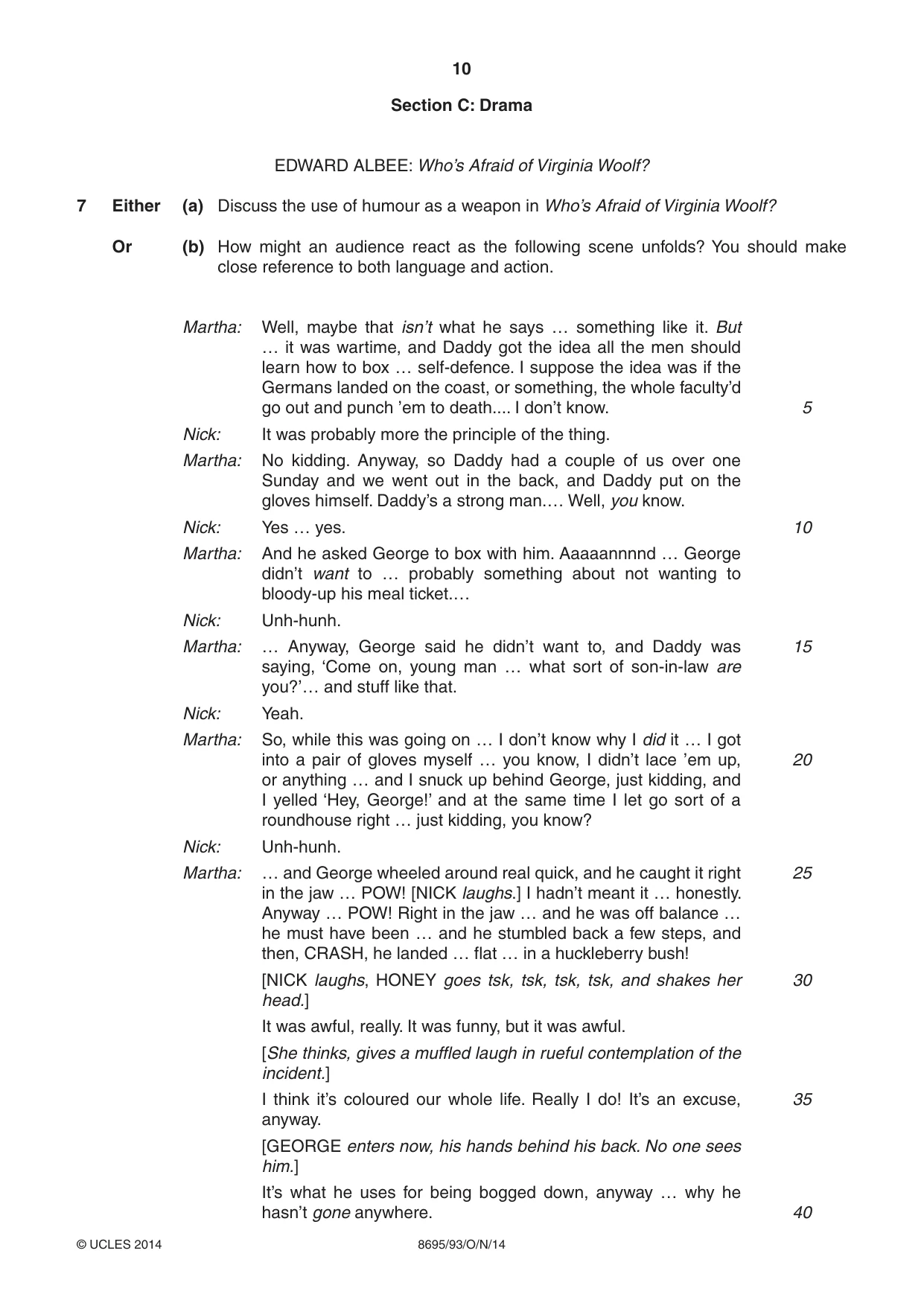 Cambridge A Level English - Language and Literature (AS Level only, from 2016) 8695 2014 Oct/Nov Paper 9 · Variant 3 question paper, page 10 of 16