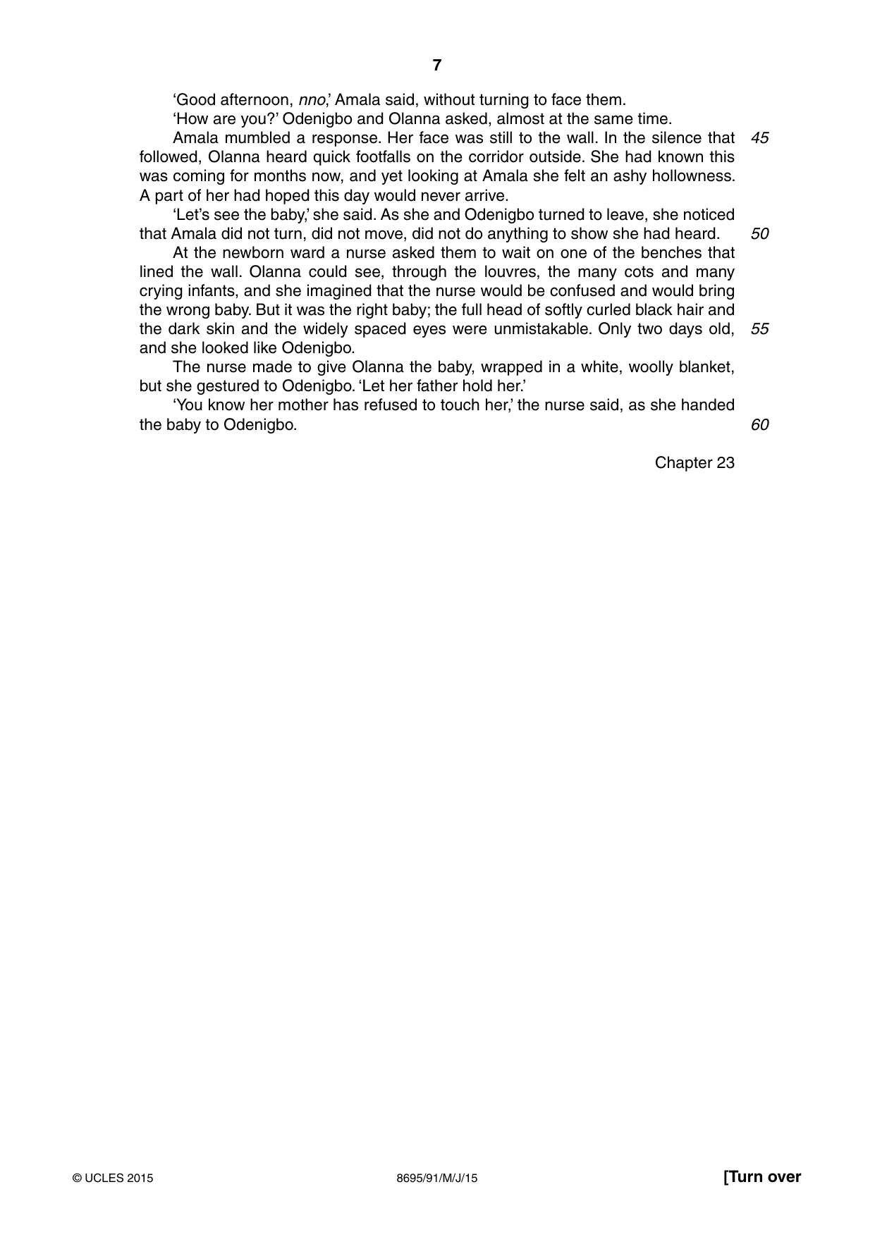 Cambridge A Level English - Language and Literature (AS Level only, from 2016) 8695 2015 May/June Paper 9 · Variant 1 question paper, page 7 of 20