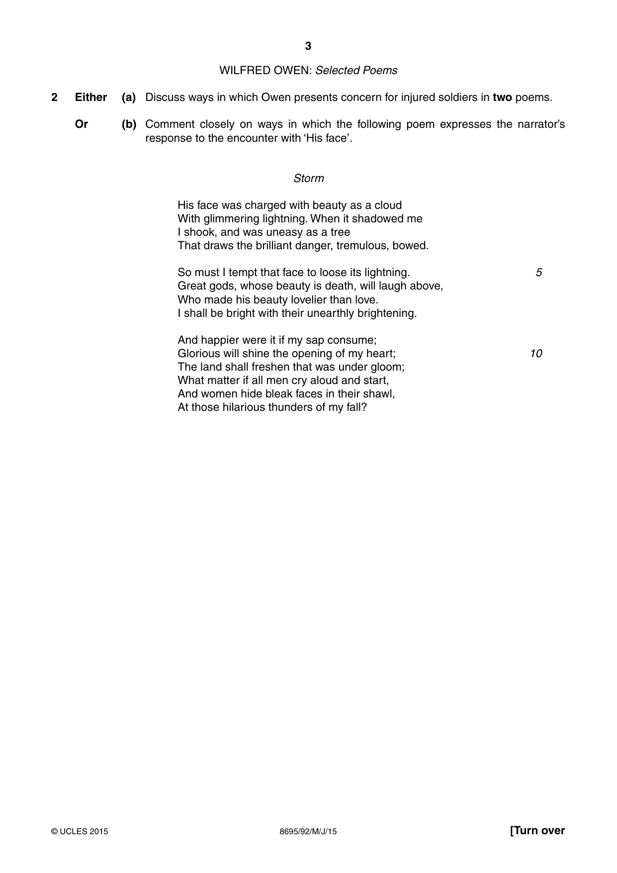 Cambridge A Level English - Language and Literature (AS Level only, from 2016) 8695 2015 May/June Paper 9 · Variant 2 question paper, page 3 of 16