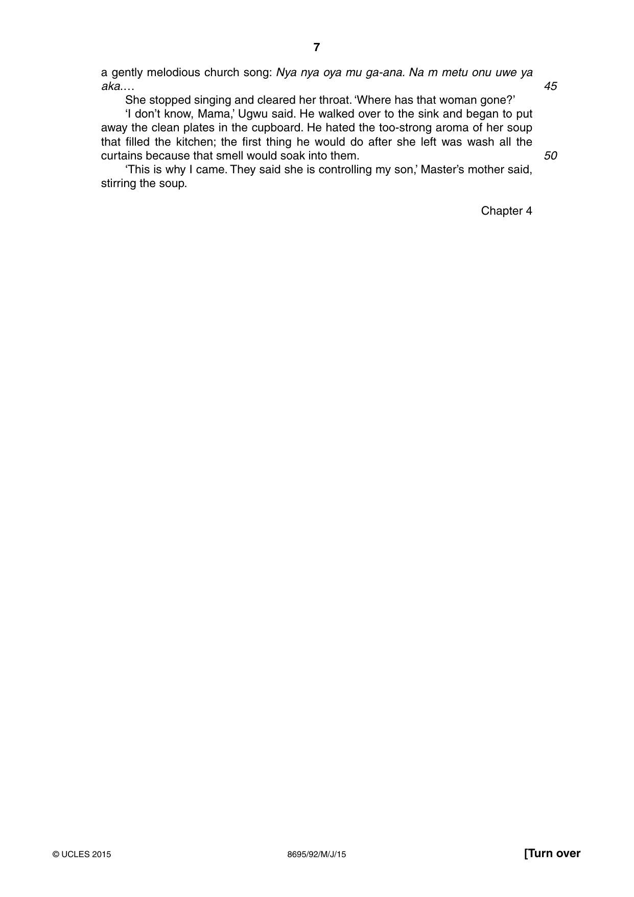 Cambridge A Level English - Language and Literature (AS Level only, from 2016) 8695 2015 May/June Paper 9 · Variant 2 question paper, page 7 of 16