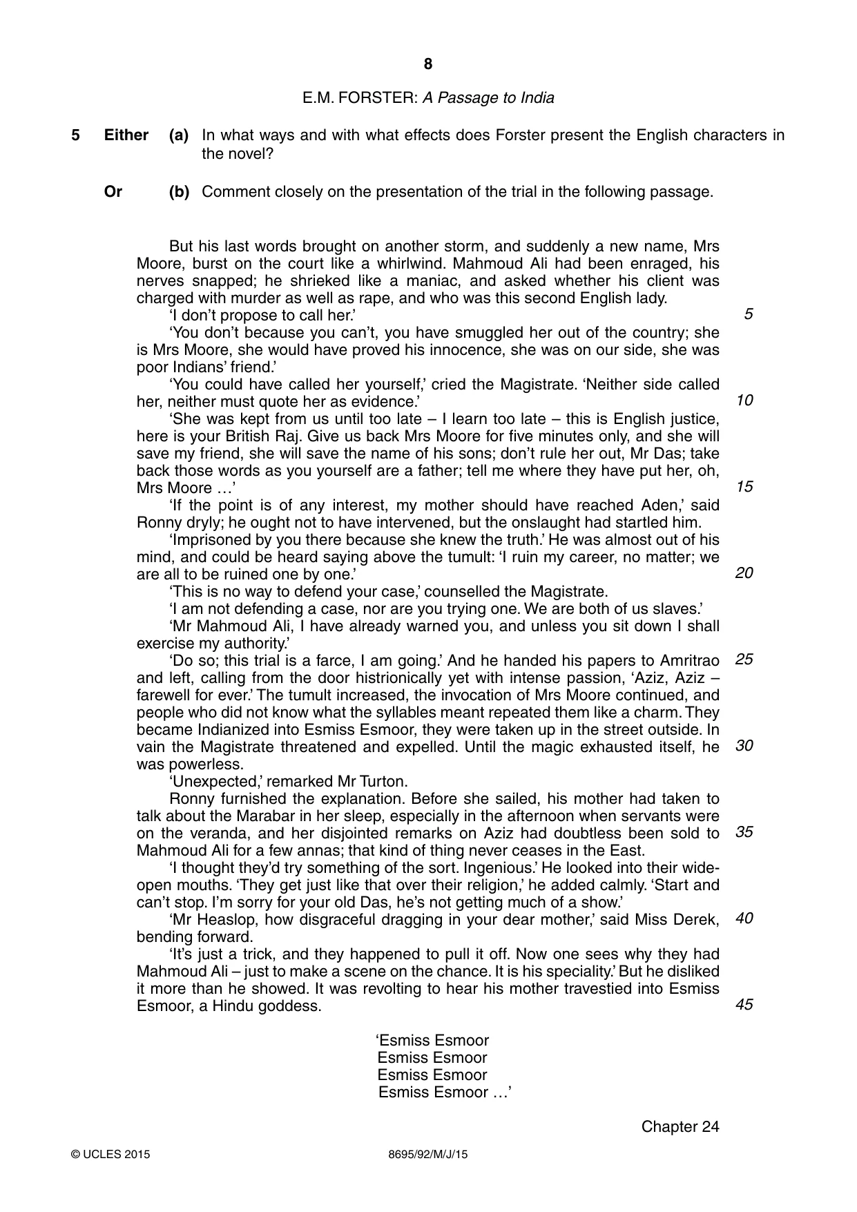 Cambridge A Level English - Language and Literature (AS Level only, from 2016) 8695 2015 May/June Paper 9 · Variant 2 question paper, page 8 of 16