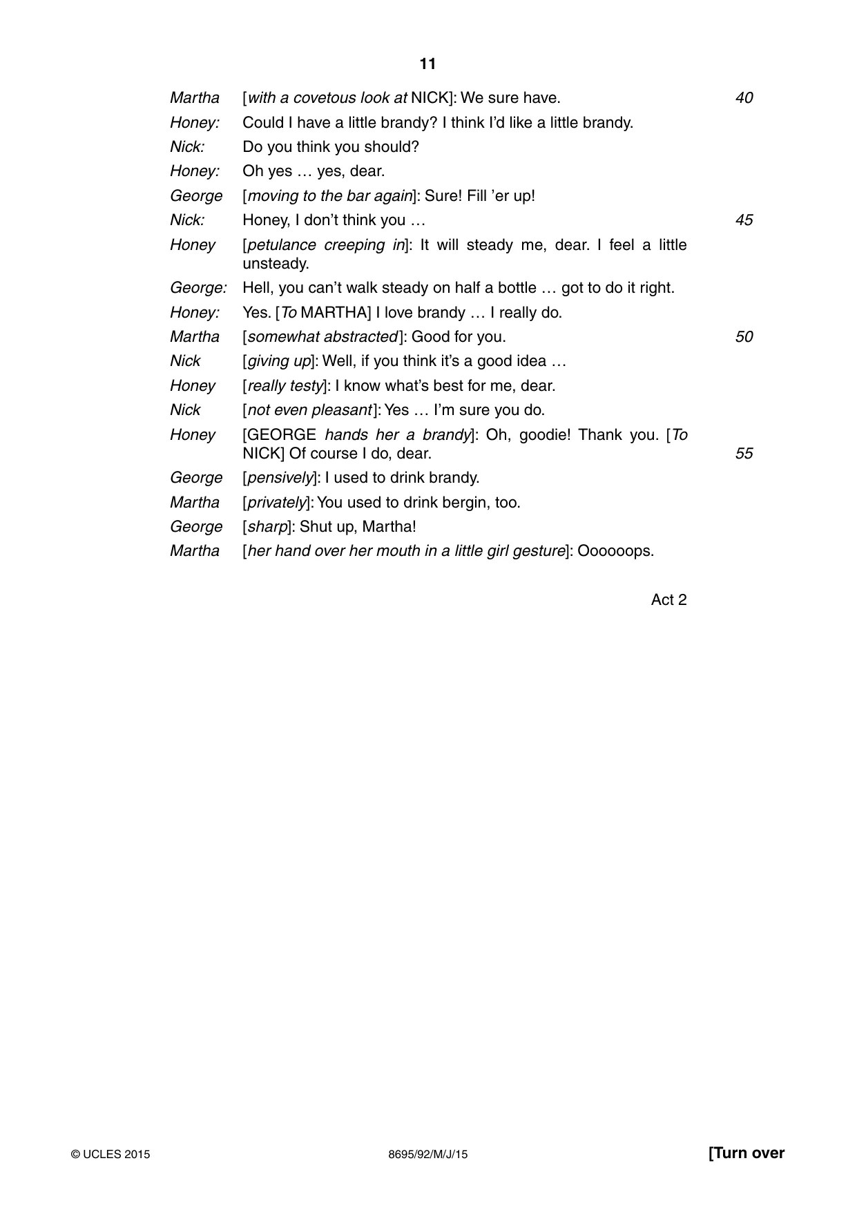 Cambridge A Level English - Language and Literature (AS Level only, from 2016) 8695 2015 May/June Paper 9 · Variant 2 question paper, page 11 of 16