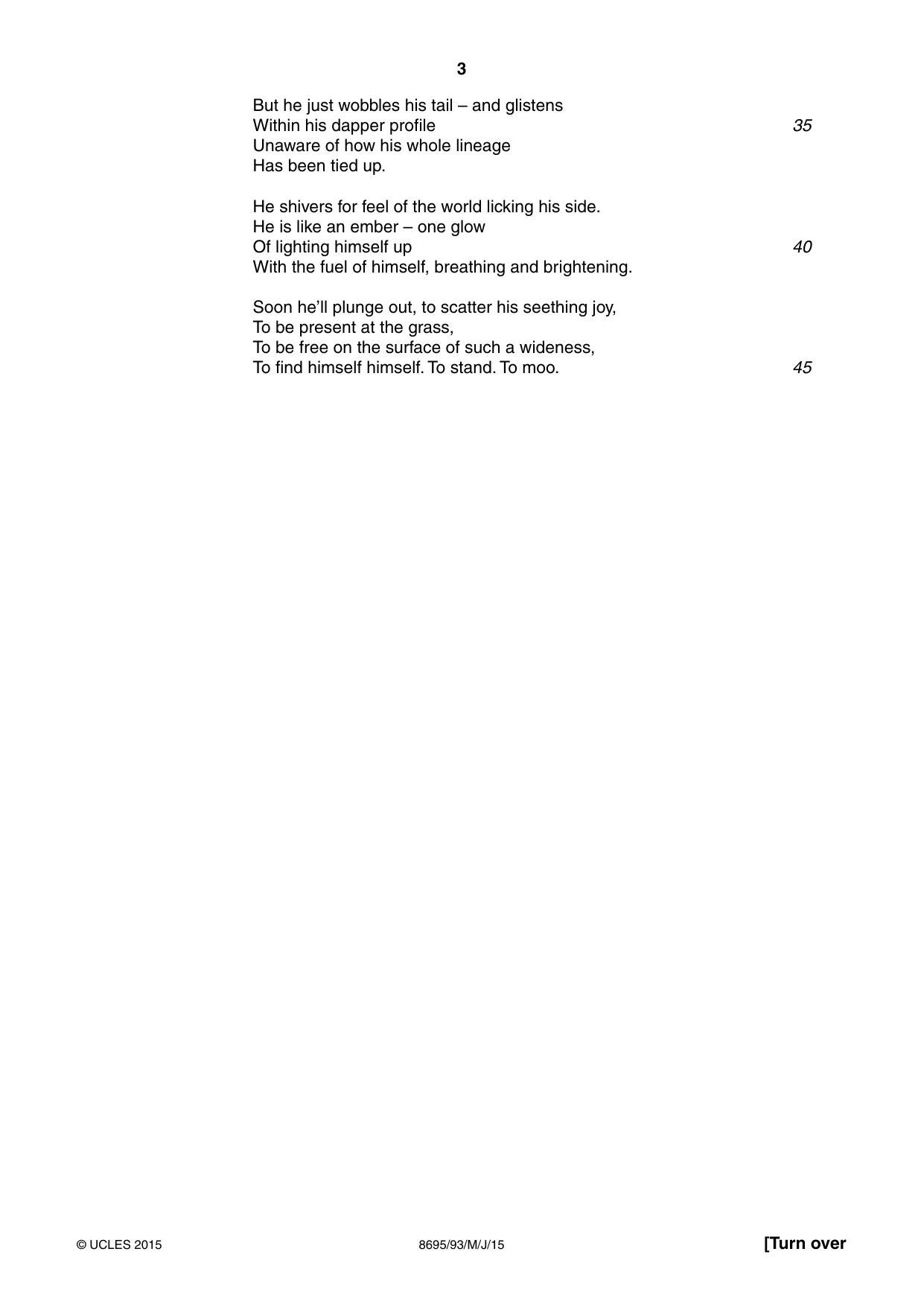 Cambridge A Level English - Language and Literature (AS Level only, from 2016) 8695 2015 May/June Paper 9 · Variant 3 question paper, page 3 of 20