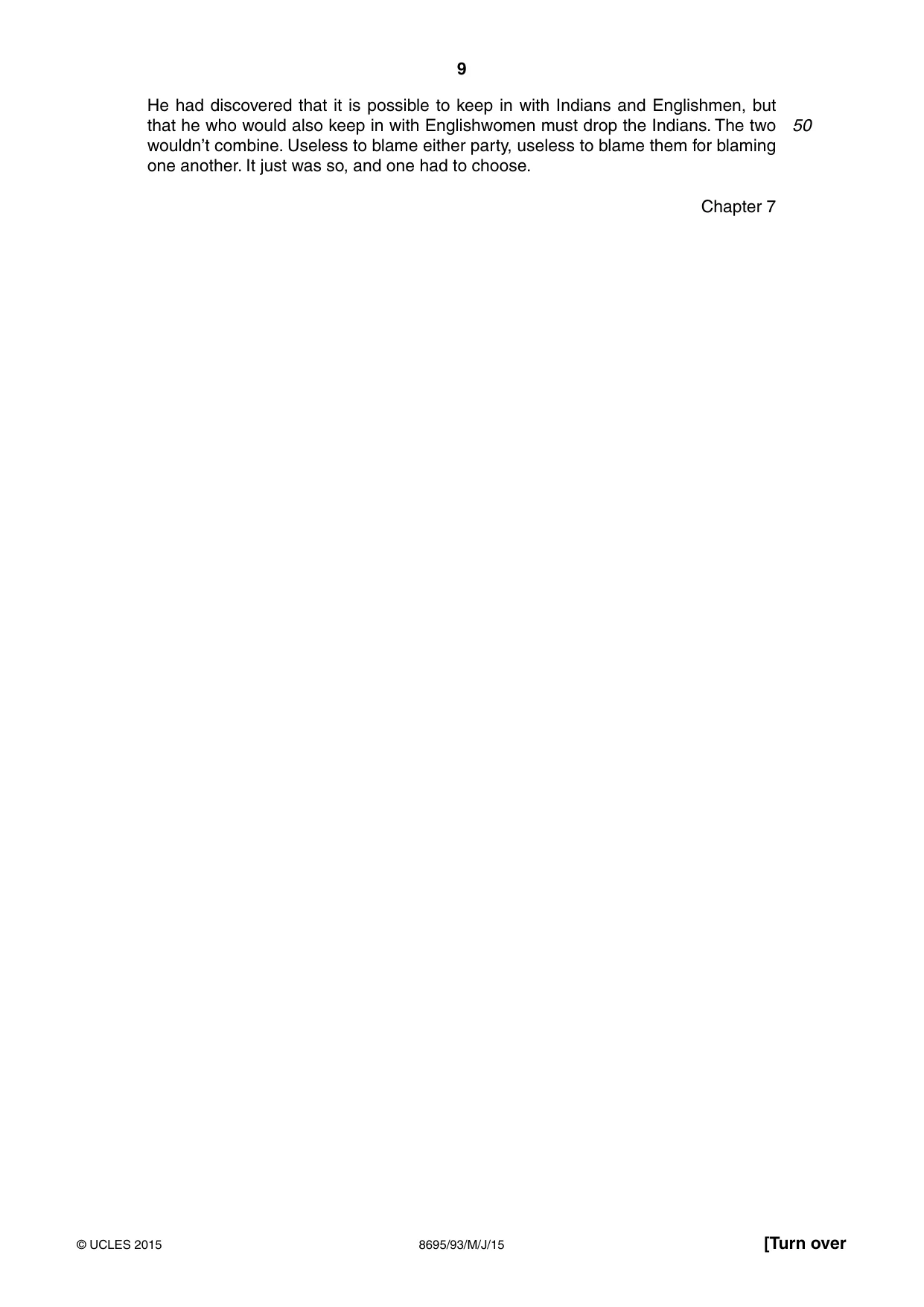 Cambridge A Level English - Language and Literature (AS Level only, from 2016) 8695 2015 May/June Paper 9 · Variant 3 question paper, page 9 of 20