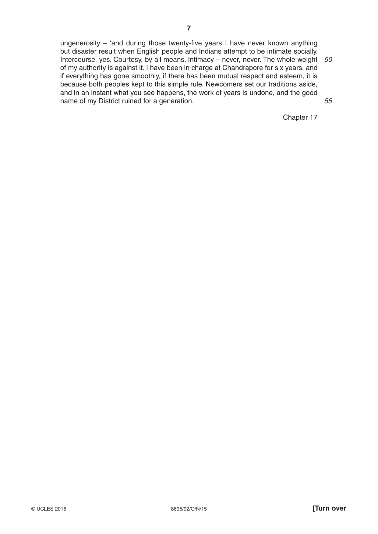 Cambridge A Level English - Language and Literature (AS Level only, from 2016) 8695 2015 Oct/Nov Paper 9 · Variant 2 question paper, page 7 of 16