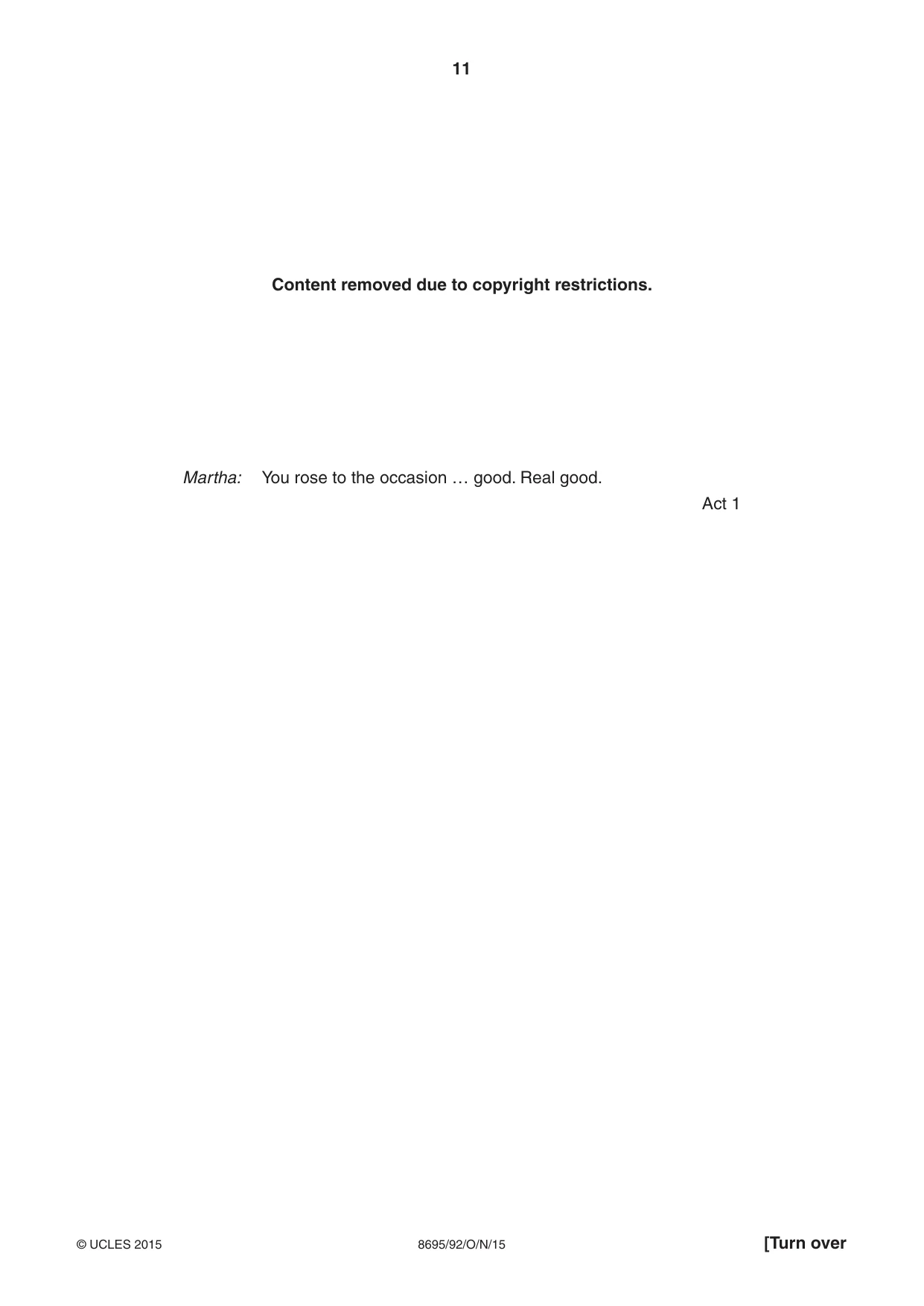 Cambridge A Level English - Language and Literature (AS Level only, from 2016) 8695 2015 Oct/Nov Paper 9 · Variant 2 question paper, page 11 of 16