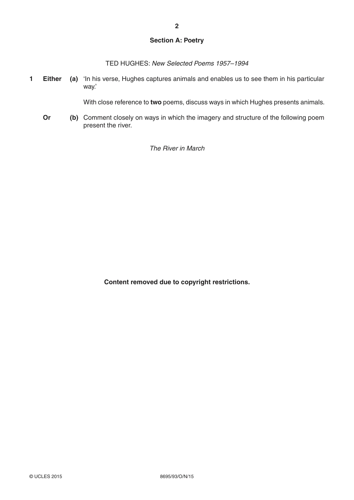 Cambridge A Level English - Language and Literature (AS Level only, from 2016) 8695 2015 Oct/Nov Paper 9 · Variant 3 question paper, page 2 of 16