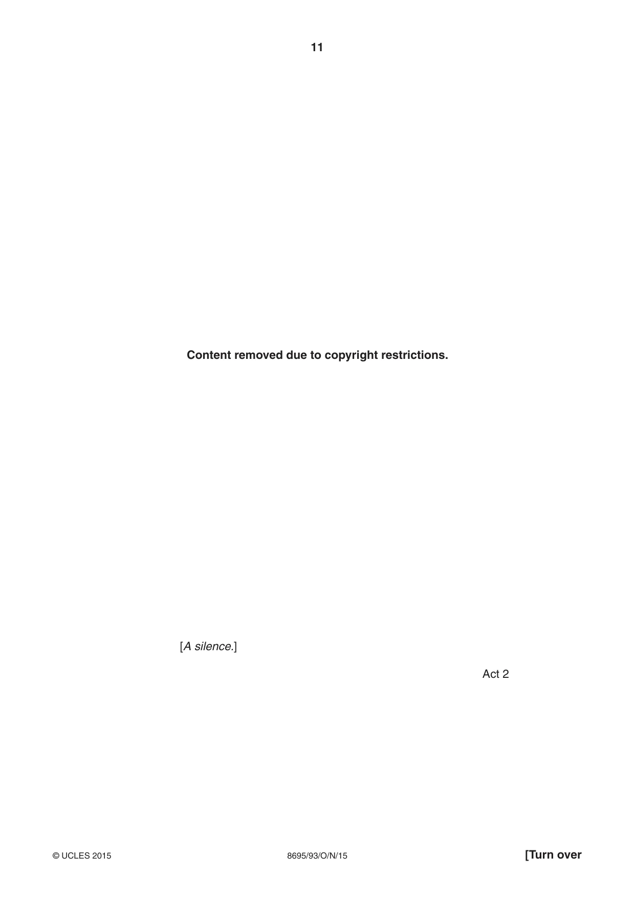 Cambridge A Level English - Language and Literature (AS Level only, from 2016) 8695 2015 Oct/Nov Paper 9 · Variant 3 question paper, page 11 of 16