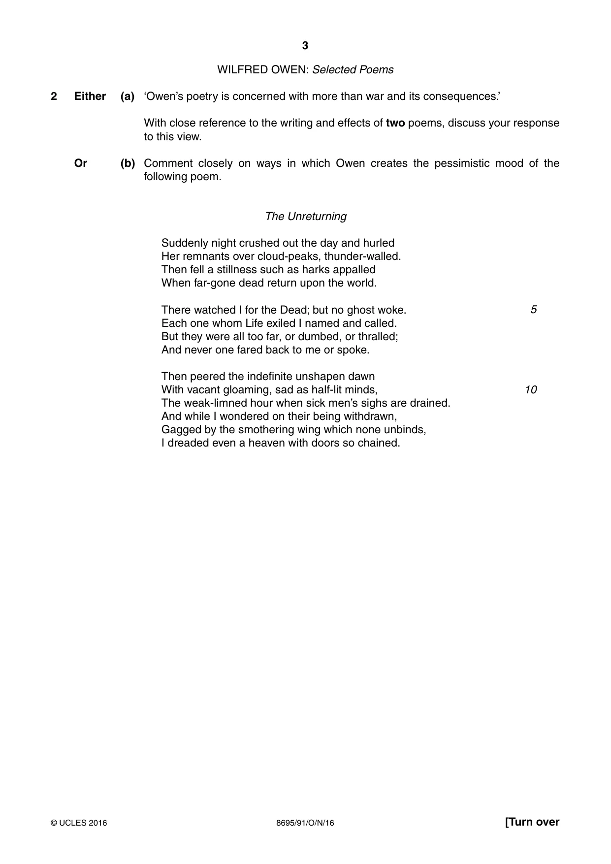 Cambridge A Level English - Language and Literature (AS Level only, from 2016) 8695 2016 Oct/Nov Paper 9 · Variant 1 question paper, page 3 of 20