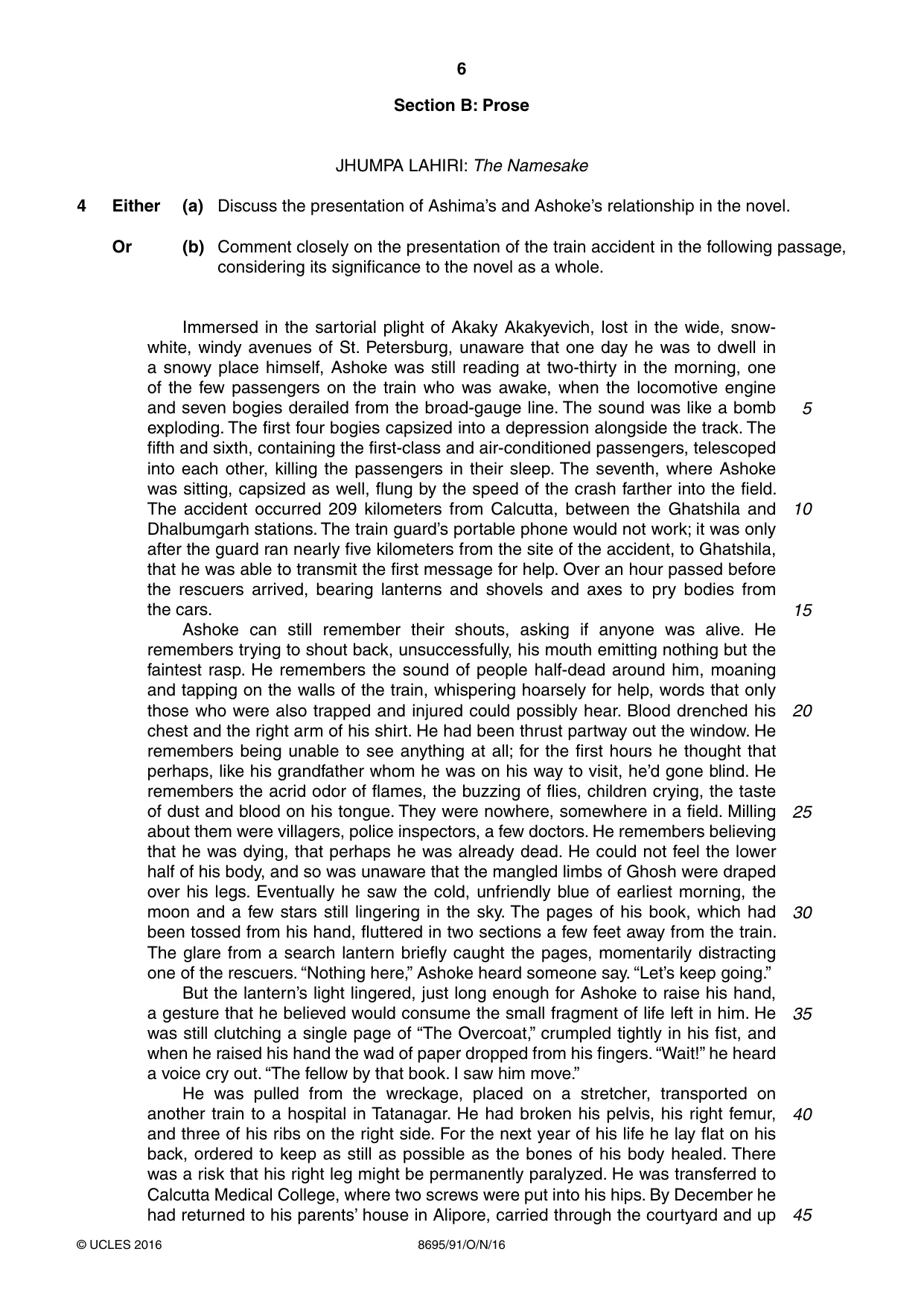 Cambridge A Level English - Language and Literature (AS Level only, from 2016) 8695 2016 Oct/Nov Paper 9 · Variant 1 question paper, page 6 of 20