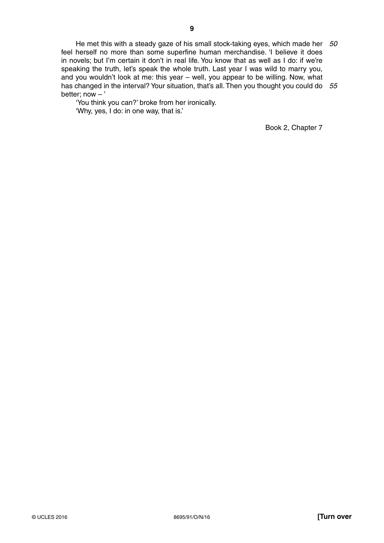 Cambridge A Level English - Language and Literature (AS Level only, from 2016) 8695 2016 Oct/Nov Paper 9 · Variant 1 question paper, page 9 of 20
