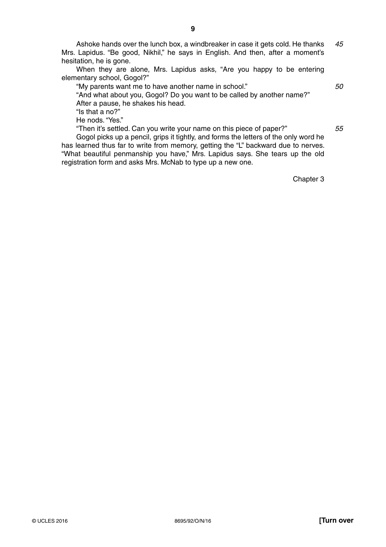 Cambridge A Level English - Language and Literature (AS Level only, from 2016) 8695 2016 Oct/Nov Paper 9 · Variant 2 question paper, page 9 of 20