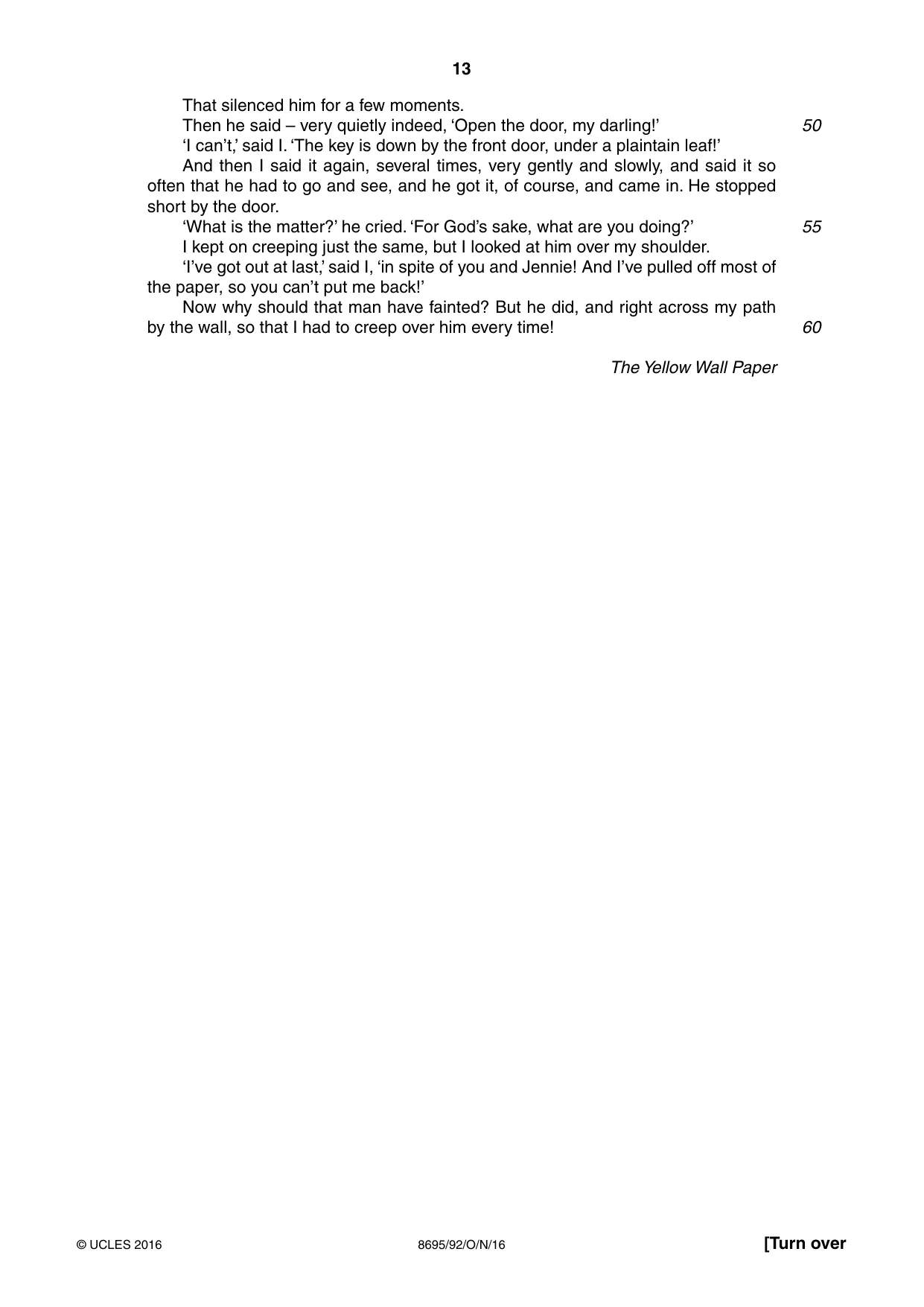 Cambridge A Level English - Language and Literature (AS Level only, from 2016) 8695 2016 Oct/Nov Paper 9 · Variant 2 question paper, page 13 of 20