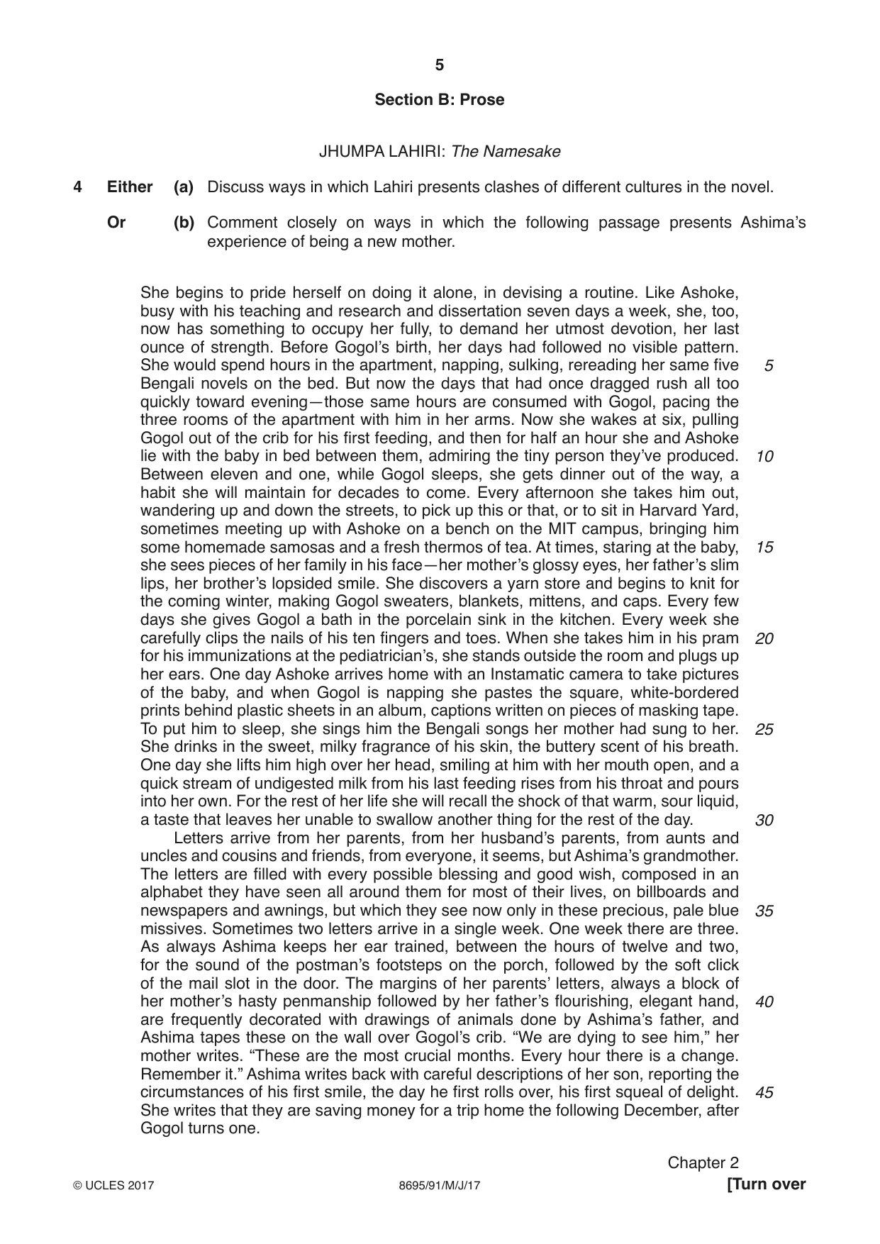 Cambridge A Level English - Language and Literature (AS Level only, from 2016) 8695 2017 May/June Paper 9 · Variant 1 question paper, page 5 of 16