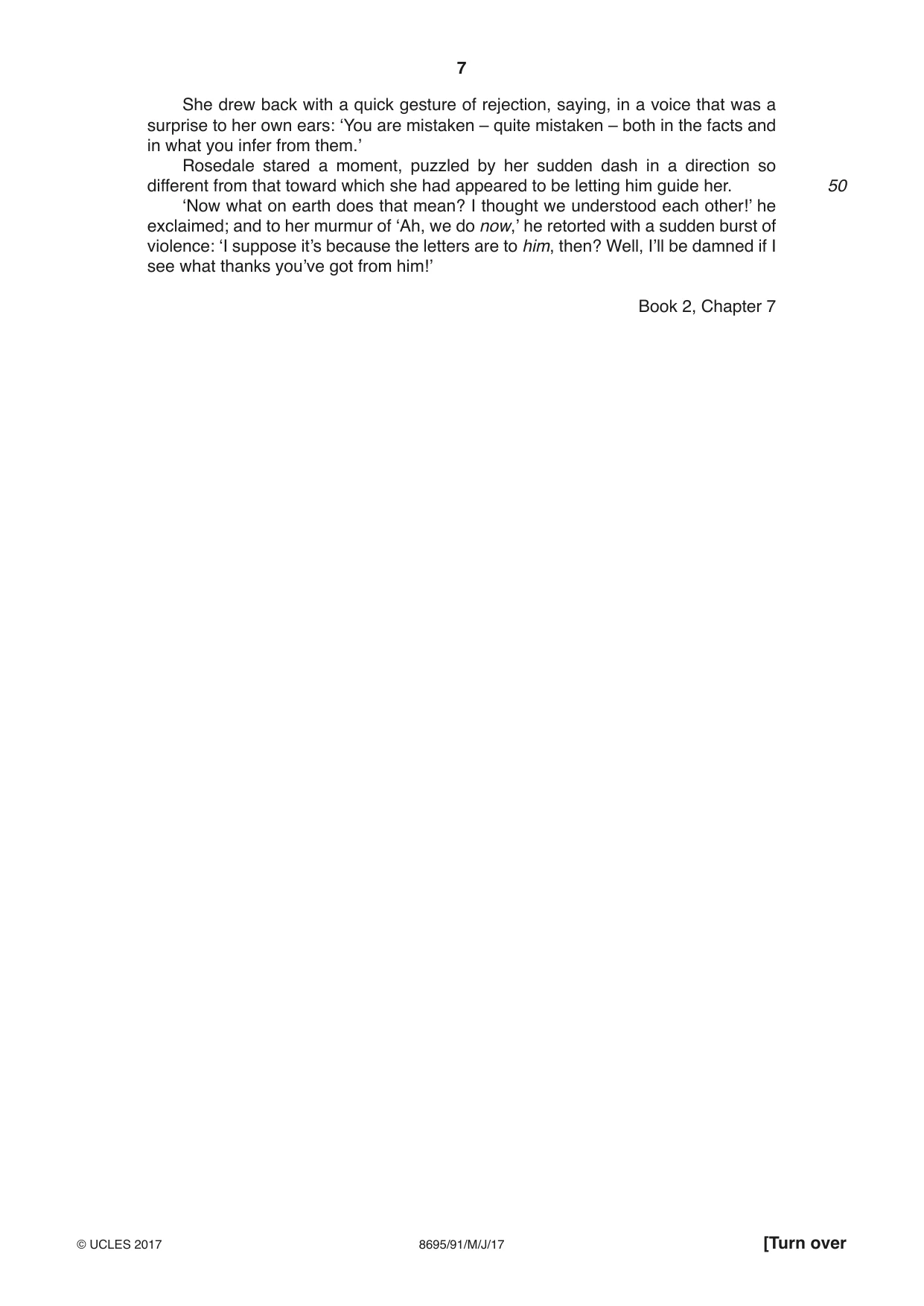 Cambridge A Level English - Language and Literature (AS Level only, from 2016) 8695 2017 May/June Paper 9 · Variant 1 question paper, page 7 of 16