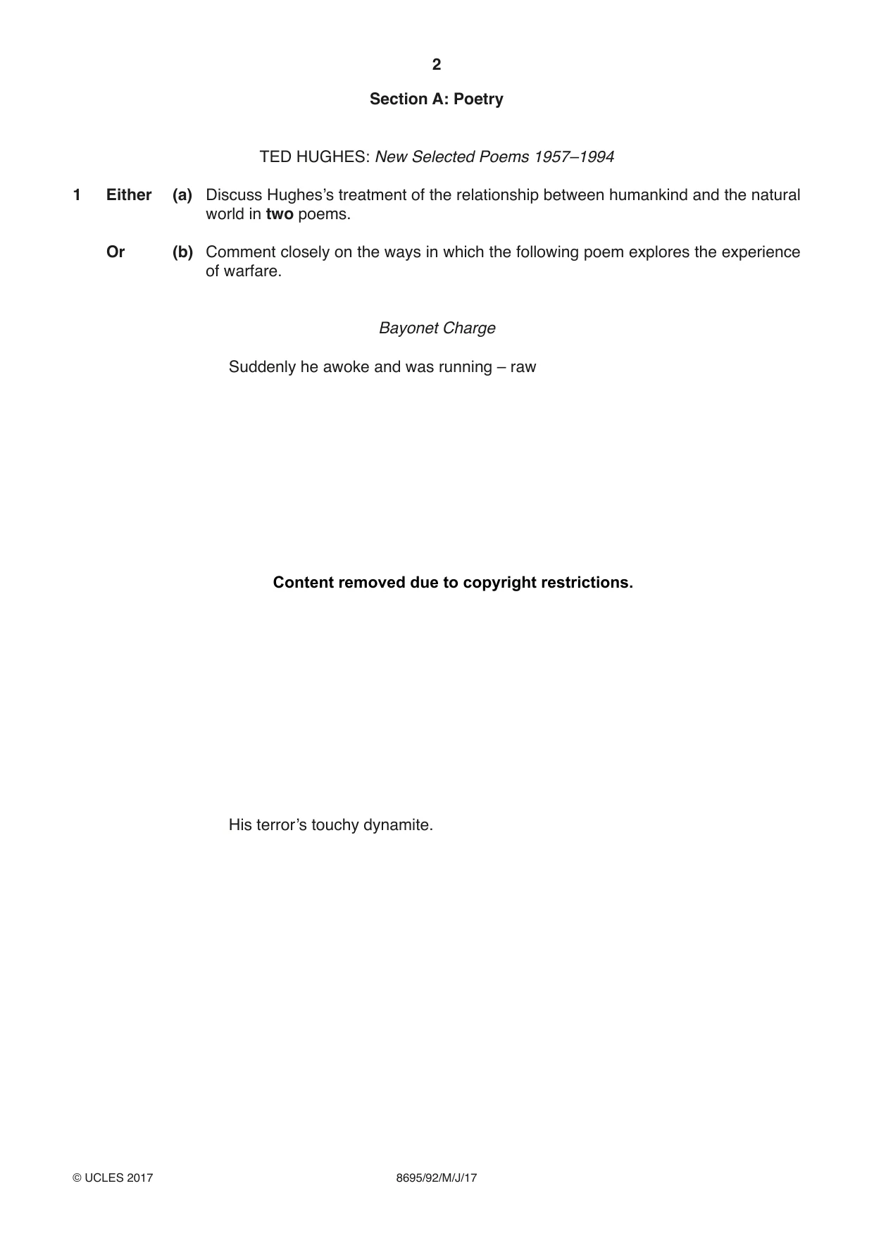 Cambridge A Level English - Language and Literature (AS Level only, from 2016) 8695 2017 May/June Paper 9 · Variant 2 question paper, page 2 of 20