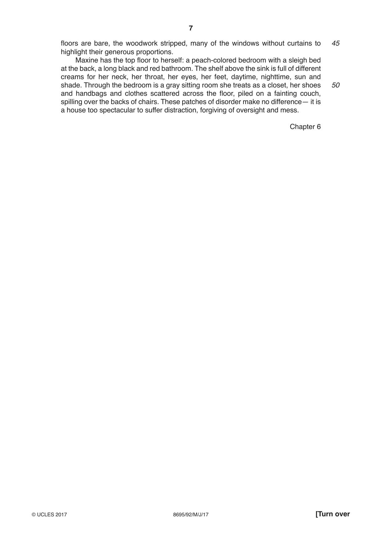 Cambridge A Level English - Language and Literature (AS Level only, from 2016) 8695 2017 May/June Paper 9 · Variant 2 question paper, page 7 of 20