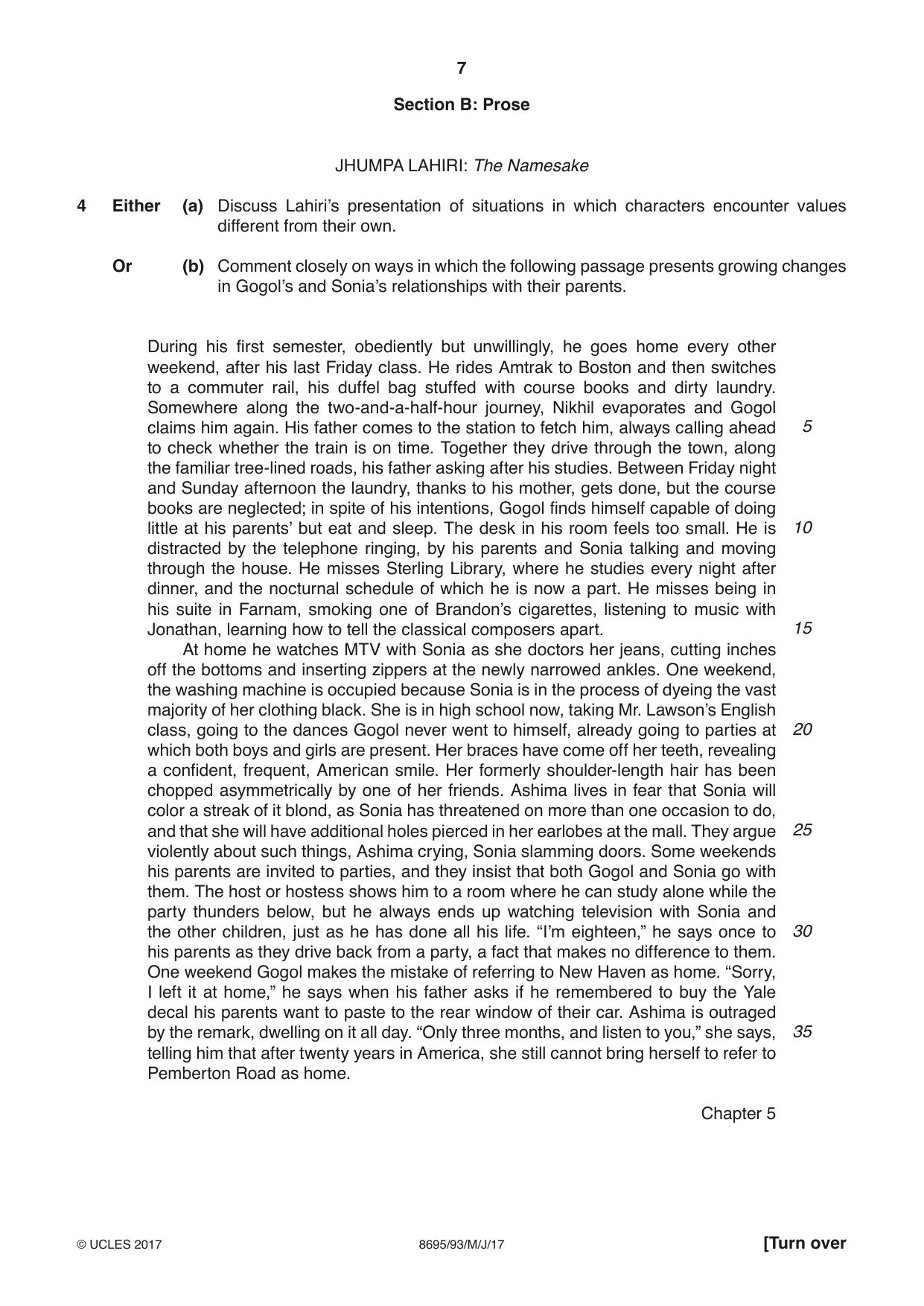 Cambridge A Level English - Language and Literature (AS Level only, from 2016) 8695 2017 May/June Paper 9 · Variant 3 question paper, page 7 of 20