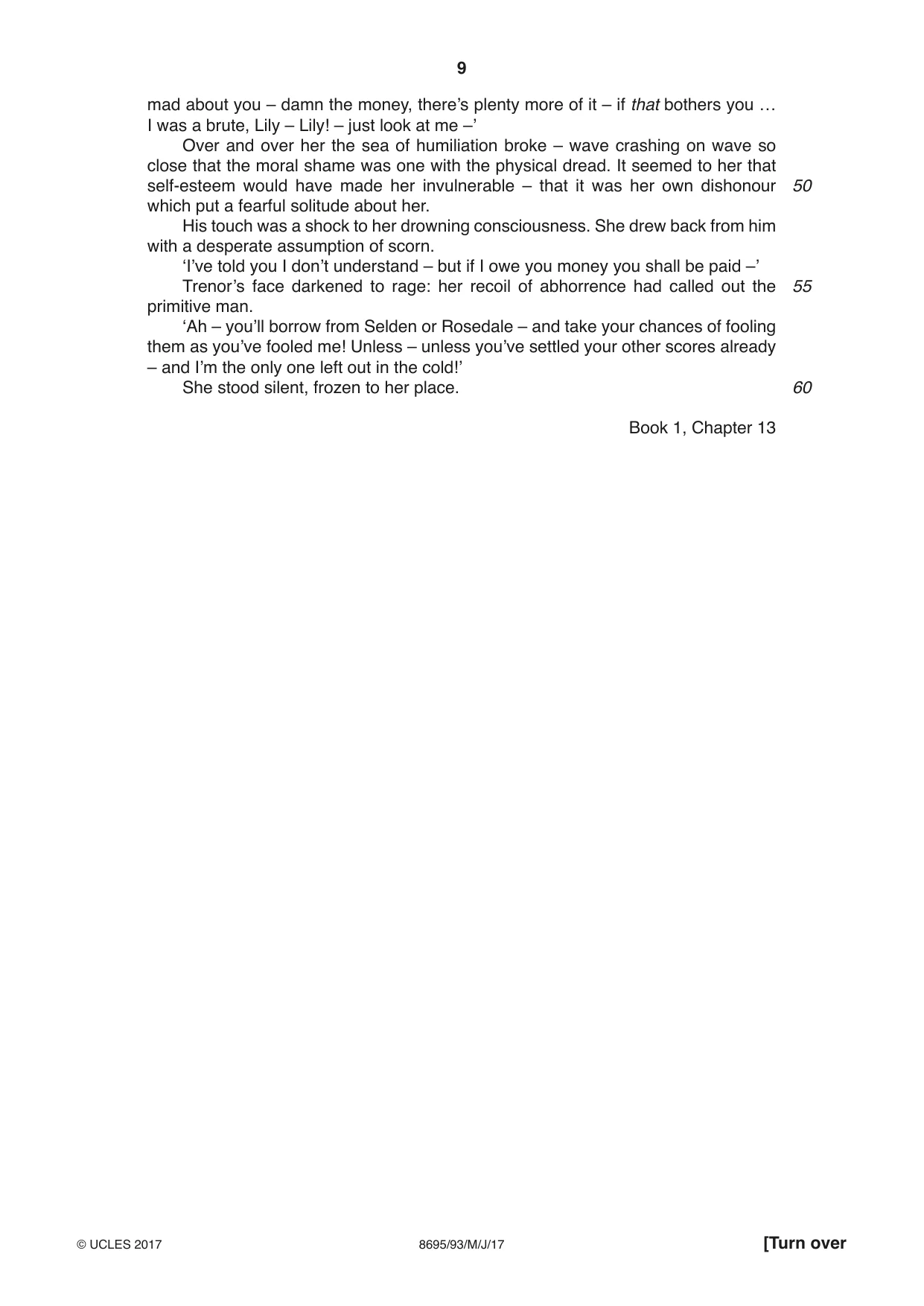 Cambridge A Level English - Language and Literature (AS Level only, from 2016) 8695 2017 May/June Paper 9 · Variant 3 question paper, page 9 of 20