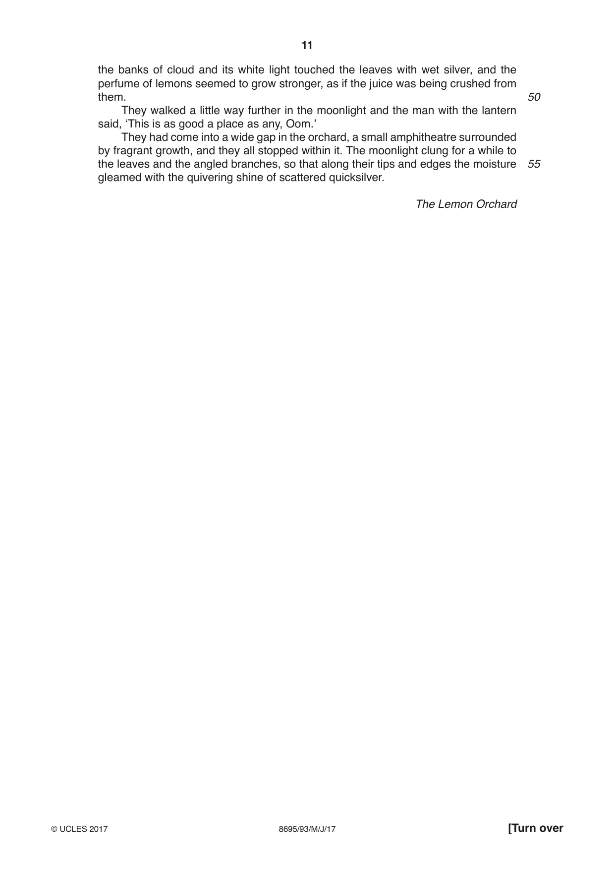 Cambridge A Level English - Language and Literature (AS Level only, from 2016) 8695 2017 May/June Paper 9 · Variant 3 question paper, page 11 of 20