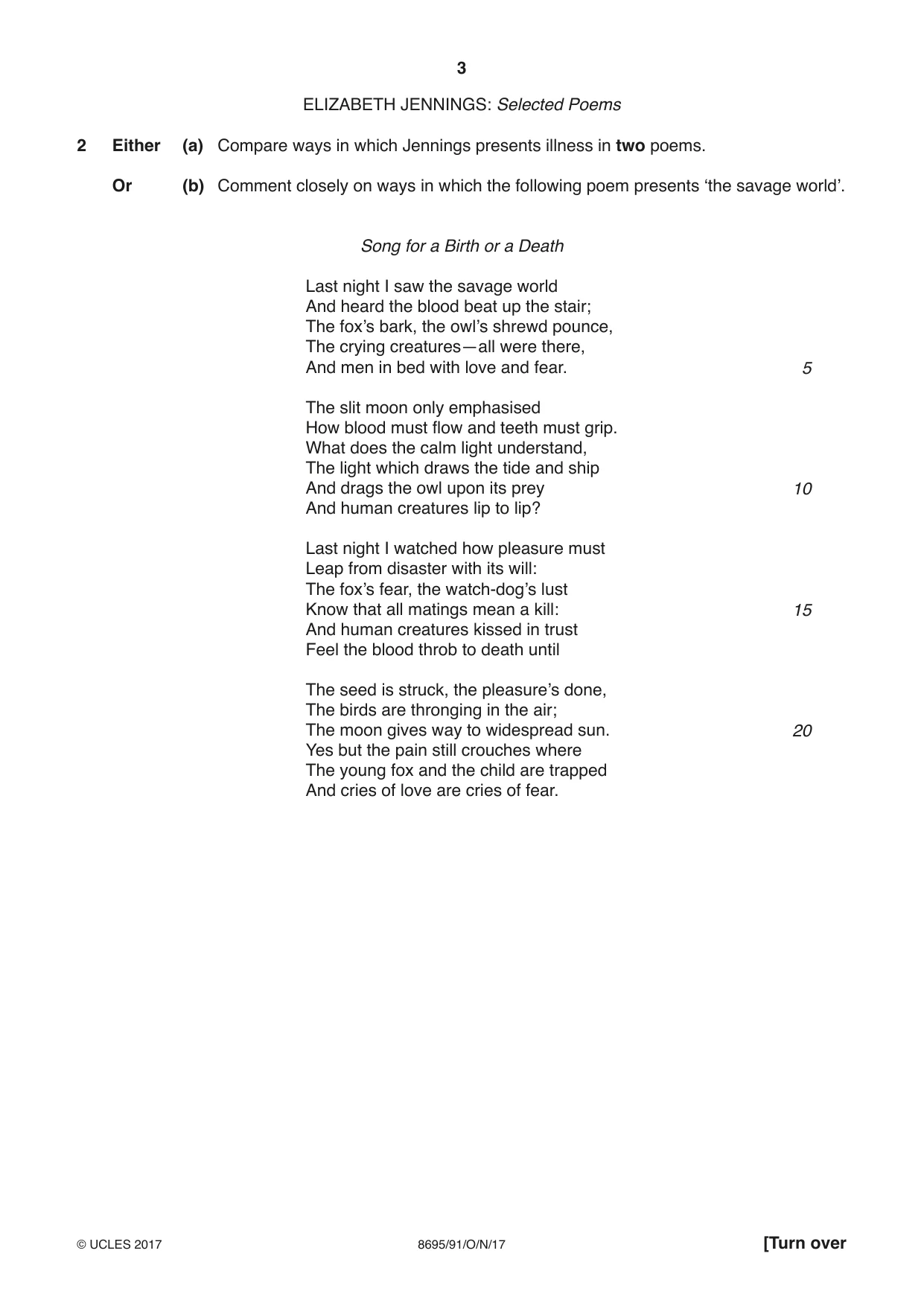 Cambridge A Level English - Language and Literature (AS Level only, from 2016) 8695 2017 Oct/Nov Paper 9 · Variant 1 question paper, page 3 of 16