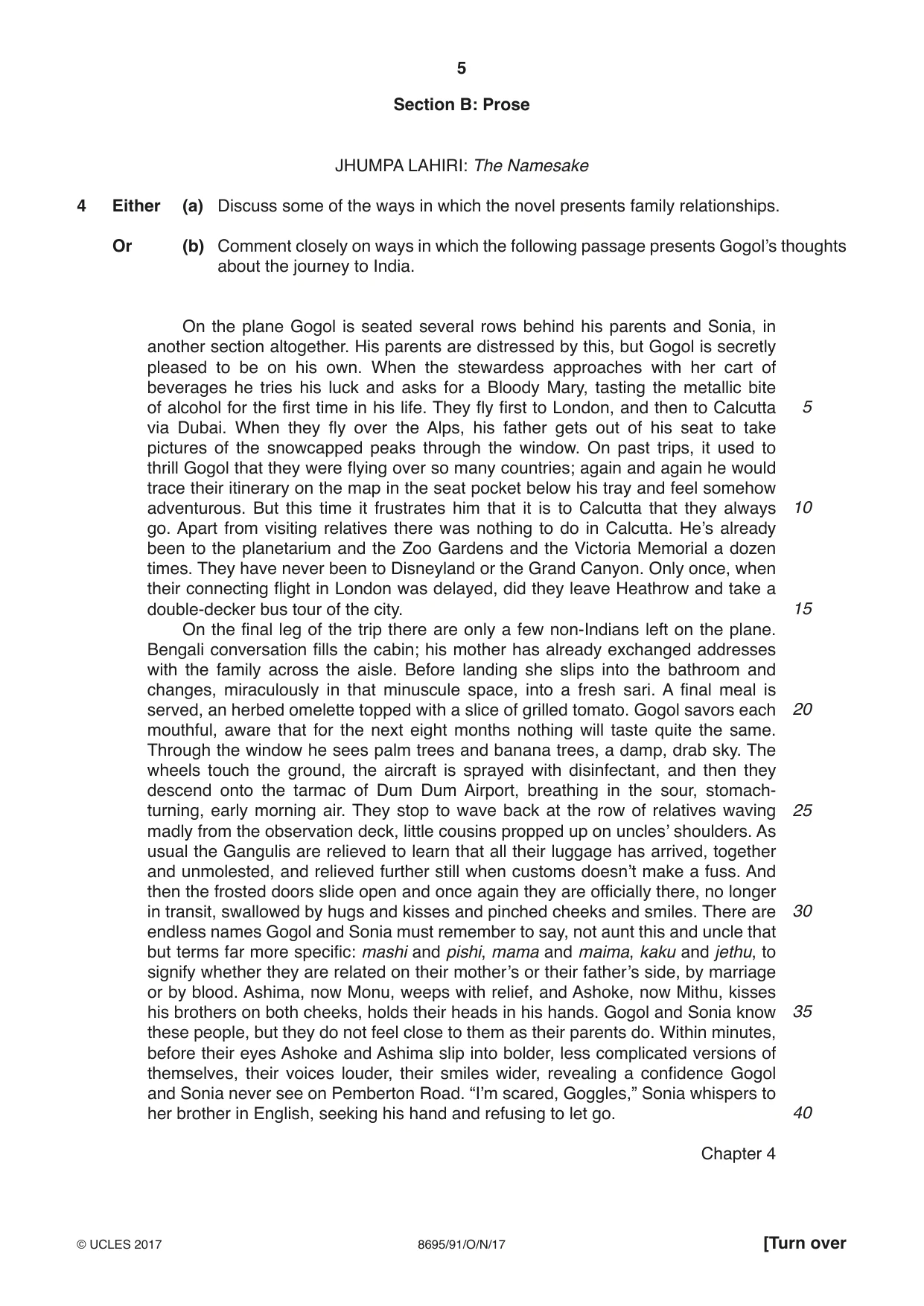 Cambridge A Level English - Language and Literature (AS Level only, from 2016) 8695 2017 Oct/Nov Paper 9 · Variant 1 question paper, page 5 of 16