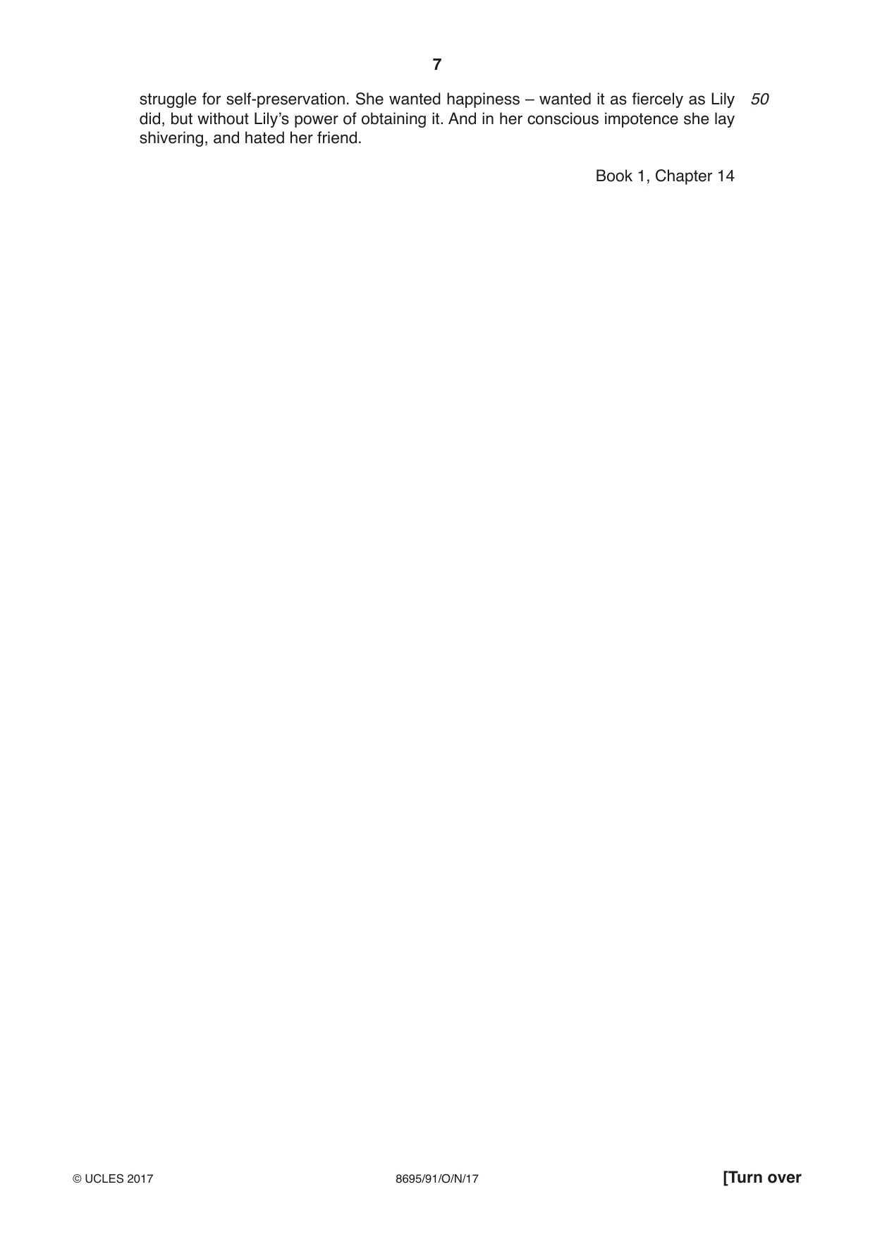 Cambridge A Level English - Language and Literature (AS Level only, from 2016) 8695 2017 Oct/Nov Paper 9 · Variant 1 question paper, page 7 of 16