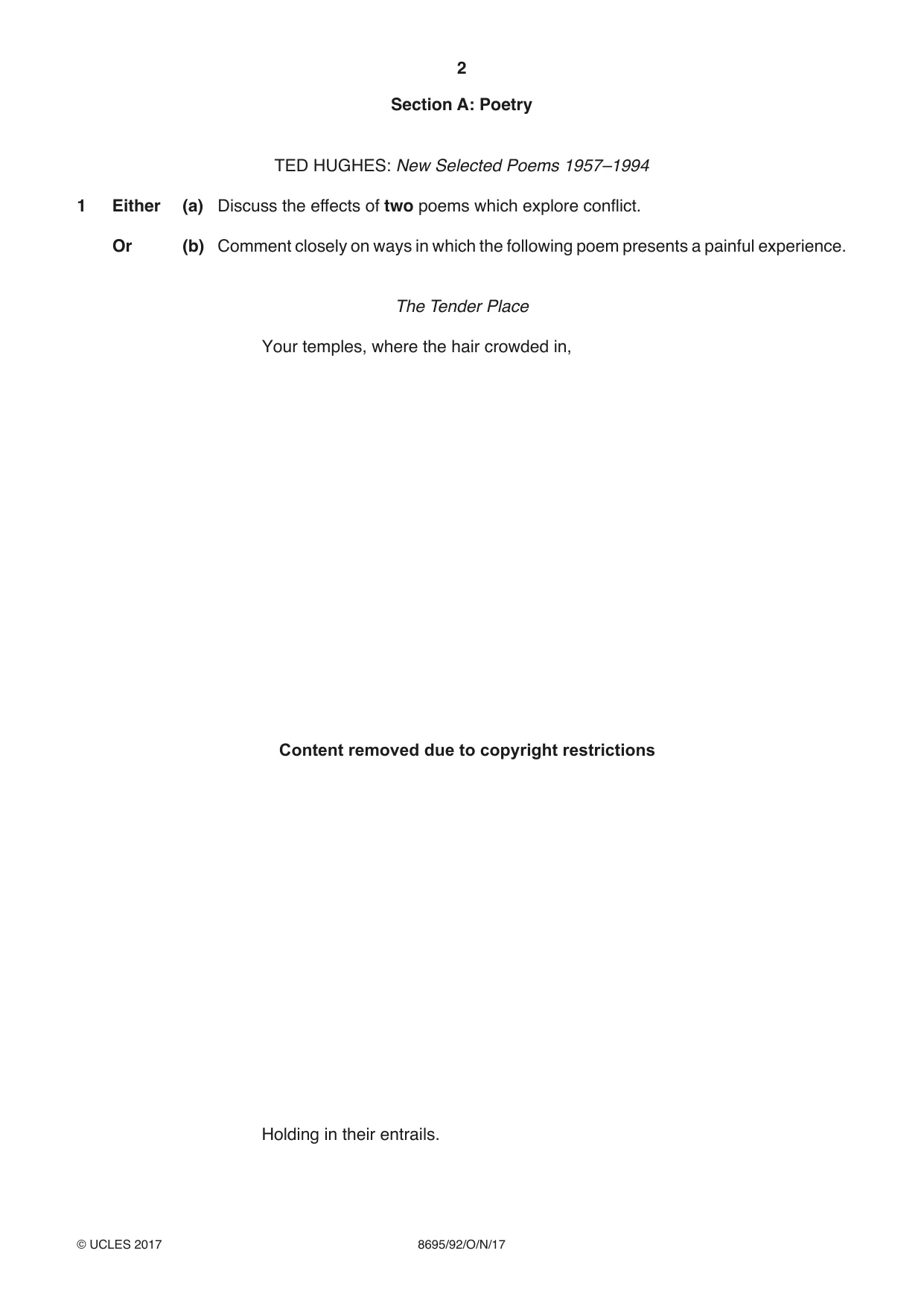 Cambridge A Level English - Language and Literature (AS Level only, from 2016) 8695 2017 Oct/Nov Paper 9 · Variant 2 question paper, page 2 of 20
