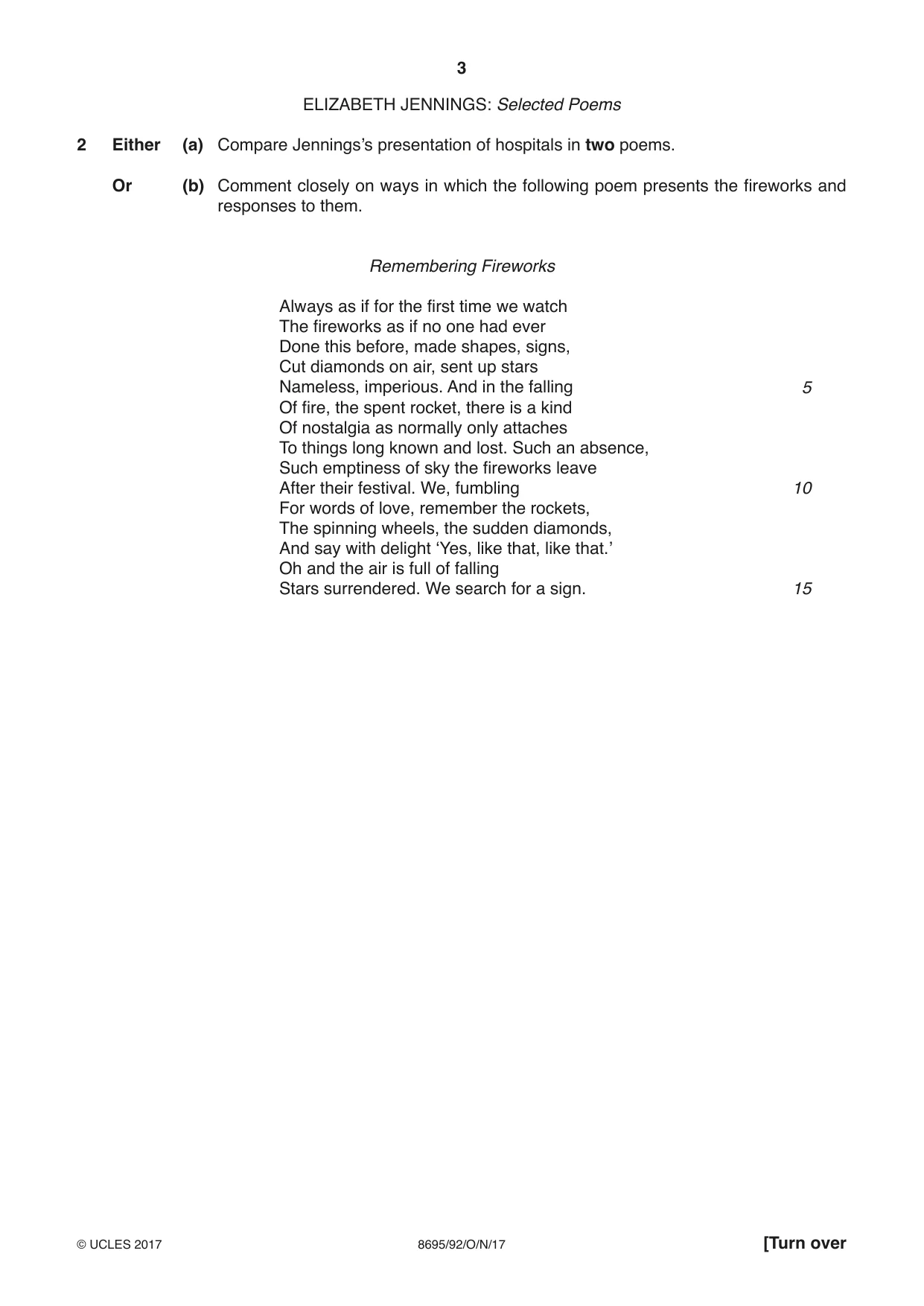 Cambridge A Level English - Language and Literature (AS Level only, from 2016) 8695 2017 Oct/Nov Paper 9 · Variant 2 question paper, page 3 of 20