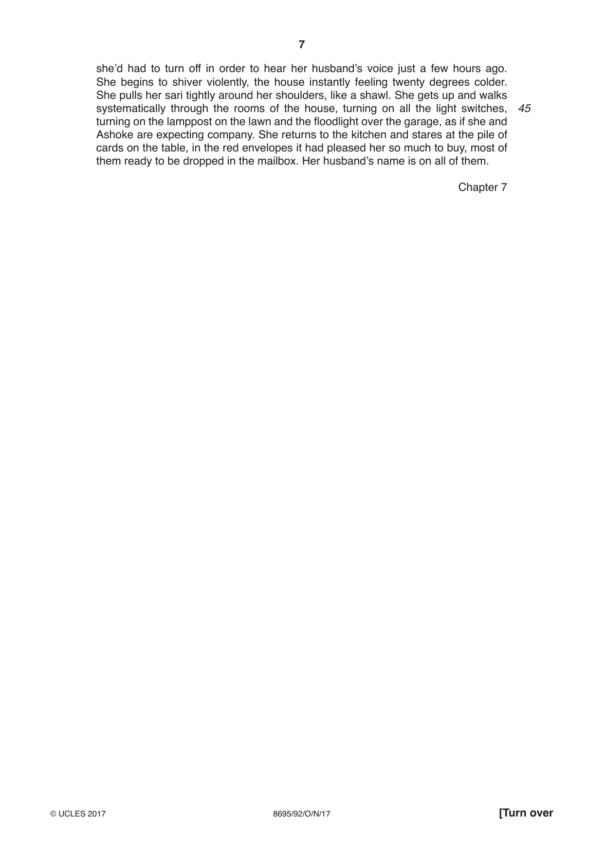 Cambridge A Level English - Language and Literature (AS Level only, from 2016) 8695 2017 Oct/Nov Paper 9 · Variant 2 question paper, page 7 of 20