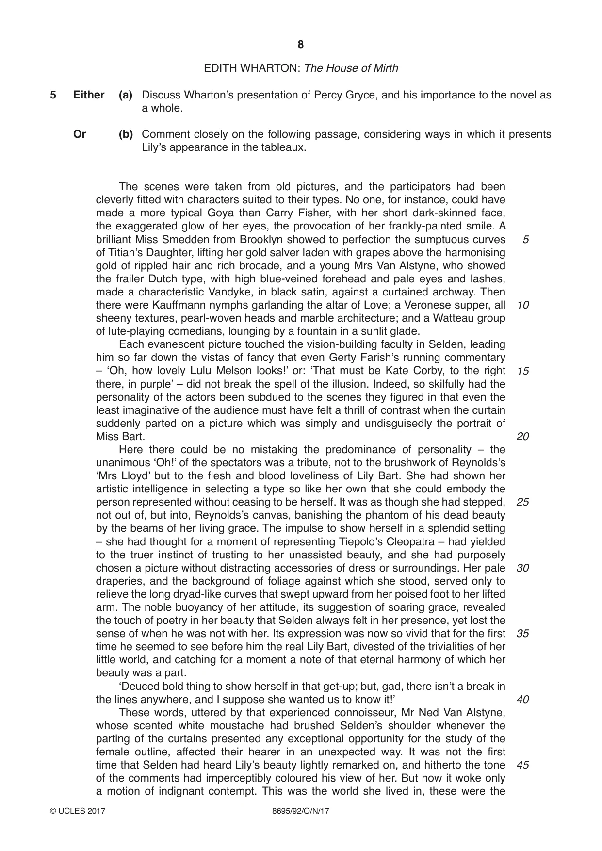 Cambridge A Level English - Language and Literature (AS Level only, from 2016) 8695 2017 Oct/Nov Paper 9 · Variant 2 question paper, page 8 of 20