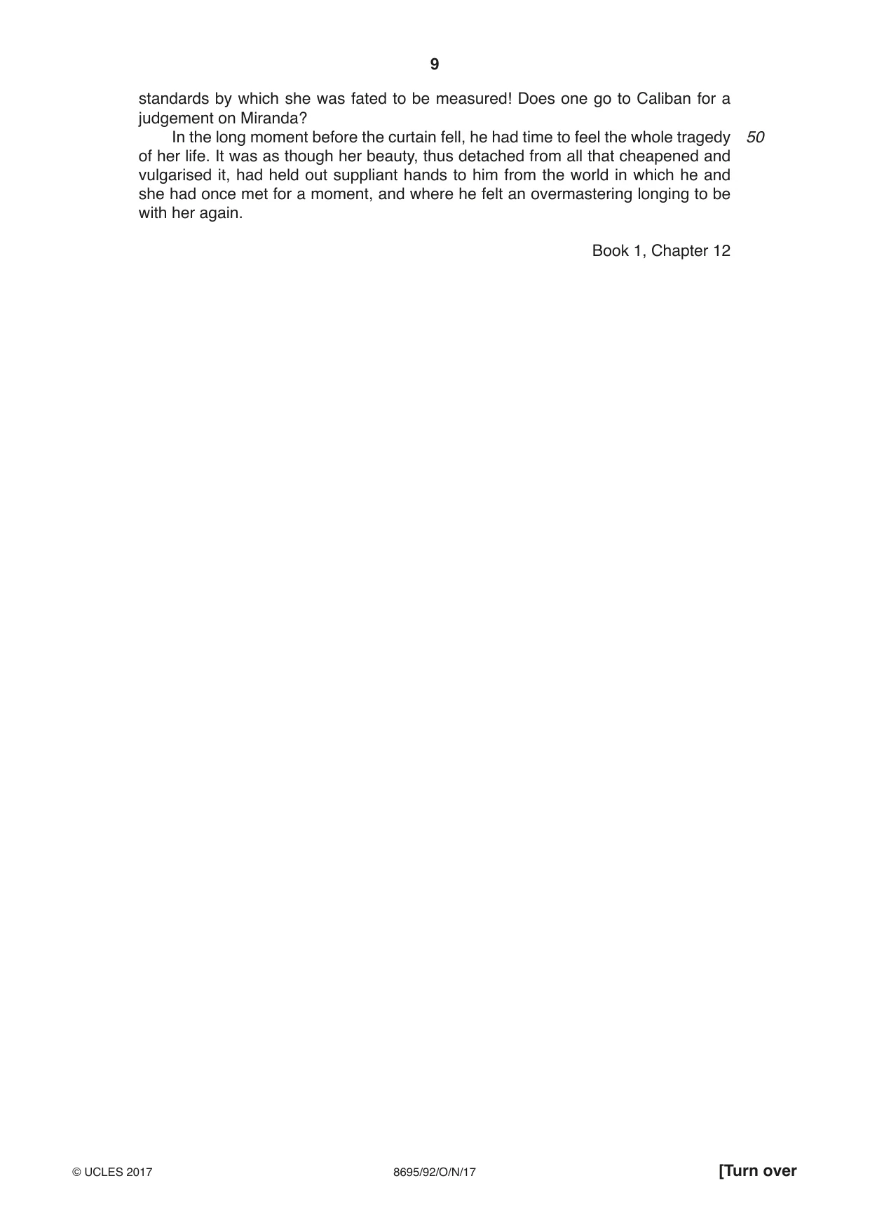 Cambridge A Level English - Language and Literature (AS Level only, from 2016) 8695 2017 Oct/Nov Paper 9 · Variant 2 question paper, page 9 of 20