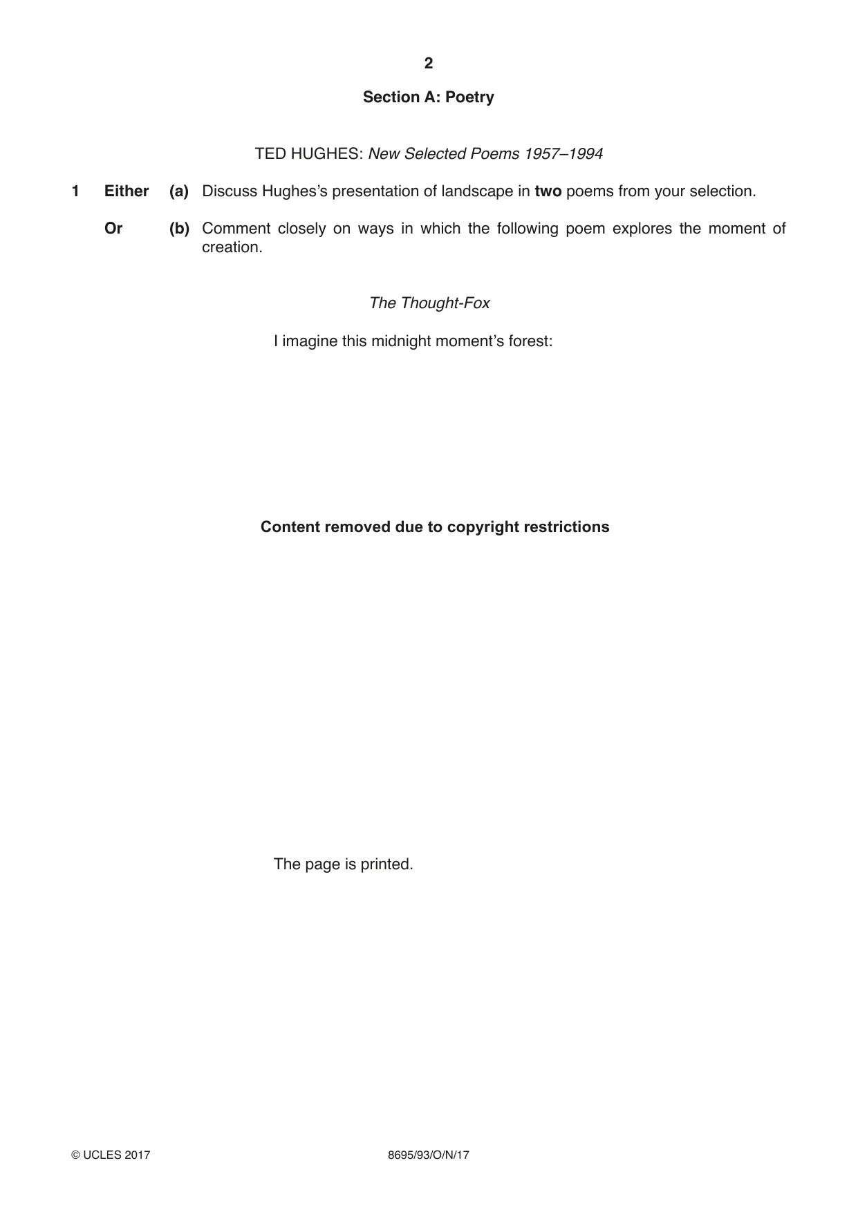 Cambridge A Level English - Language and Literature (AS Level only, from 2016) 8695 2017 Oct/Nov Paper 9 · Variant 3 question paper, page 2 of 16