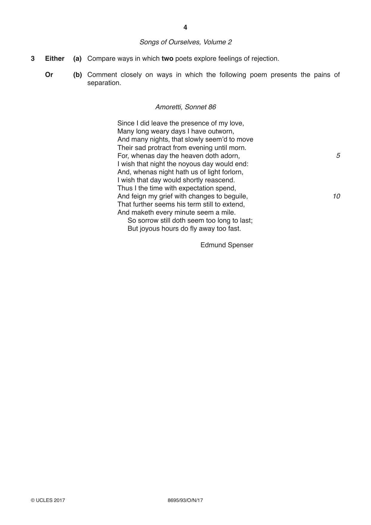 Cambridge A Level English - Language and Literature (AS Level only, from 2016) 8695 2017 Oct/Nov Paper 9 · Variant 3 question paper, page 4 of 16