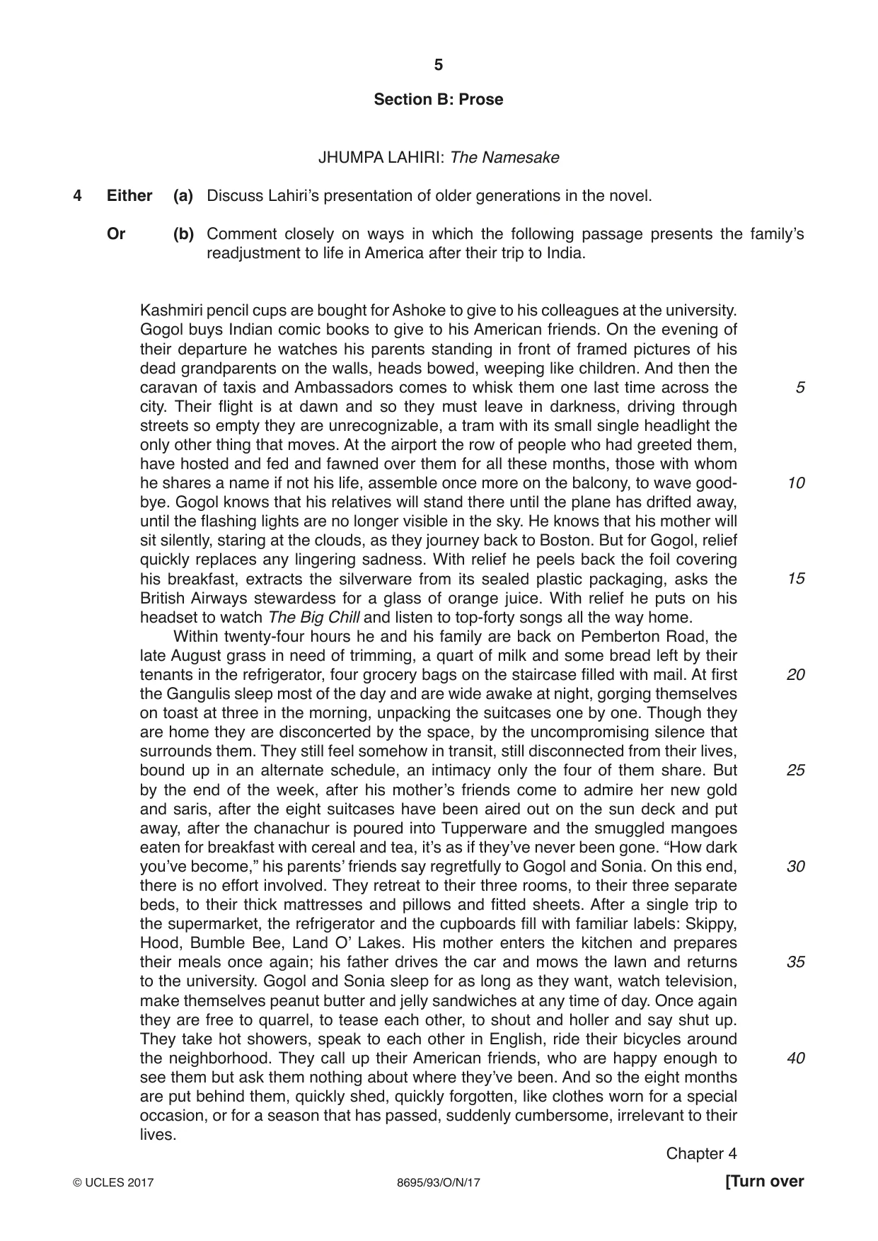 Cambridge A Level English - Language and Literature (AS Level only, from 2016) 8695 2017 Oct/Nov Paper 9 · Variant 3 question paper, page 5 of 16