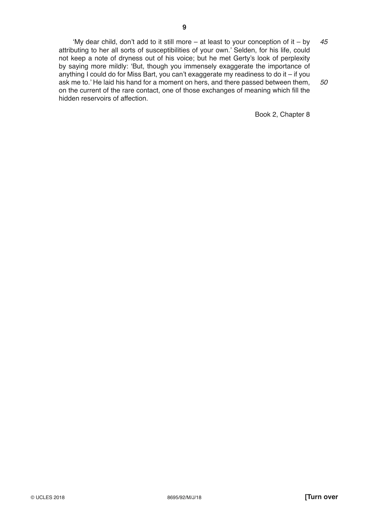 Cambridge A Level English - Language and Literature (AS Level only, from 2016) 8695 2018 May/June Paper 9 · Variant 2 question paper, page 9 of 20