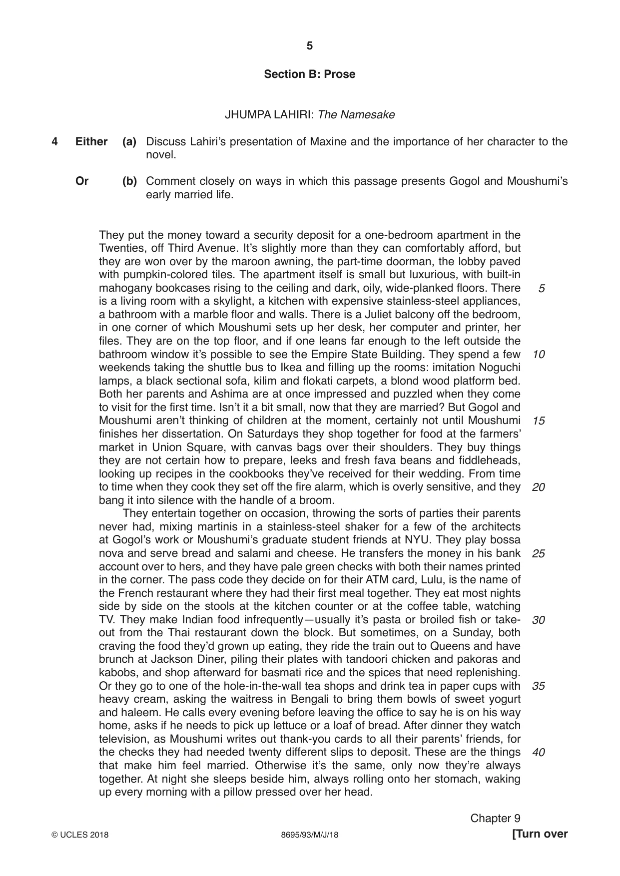 Cambridge A Level English - Language and Literature (AS Level only, from 2016) 8695 2018 May/June Paper 9 · Variant 3 question paper, page 5 of 16