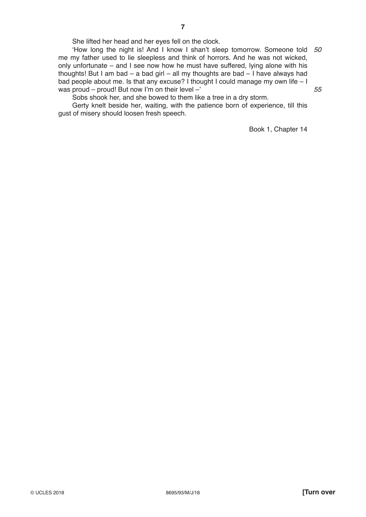 Cambridge A Level English - Language and Literature (AS Level only, from 2016) 8695 2018 May/June Paper 9 · Variant 3 question paper, page 7 of 16