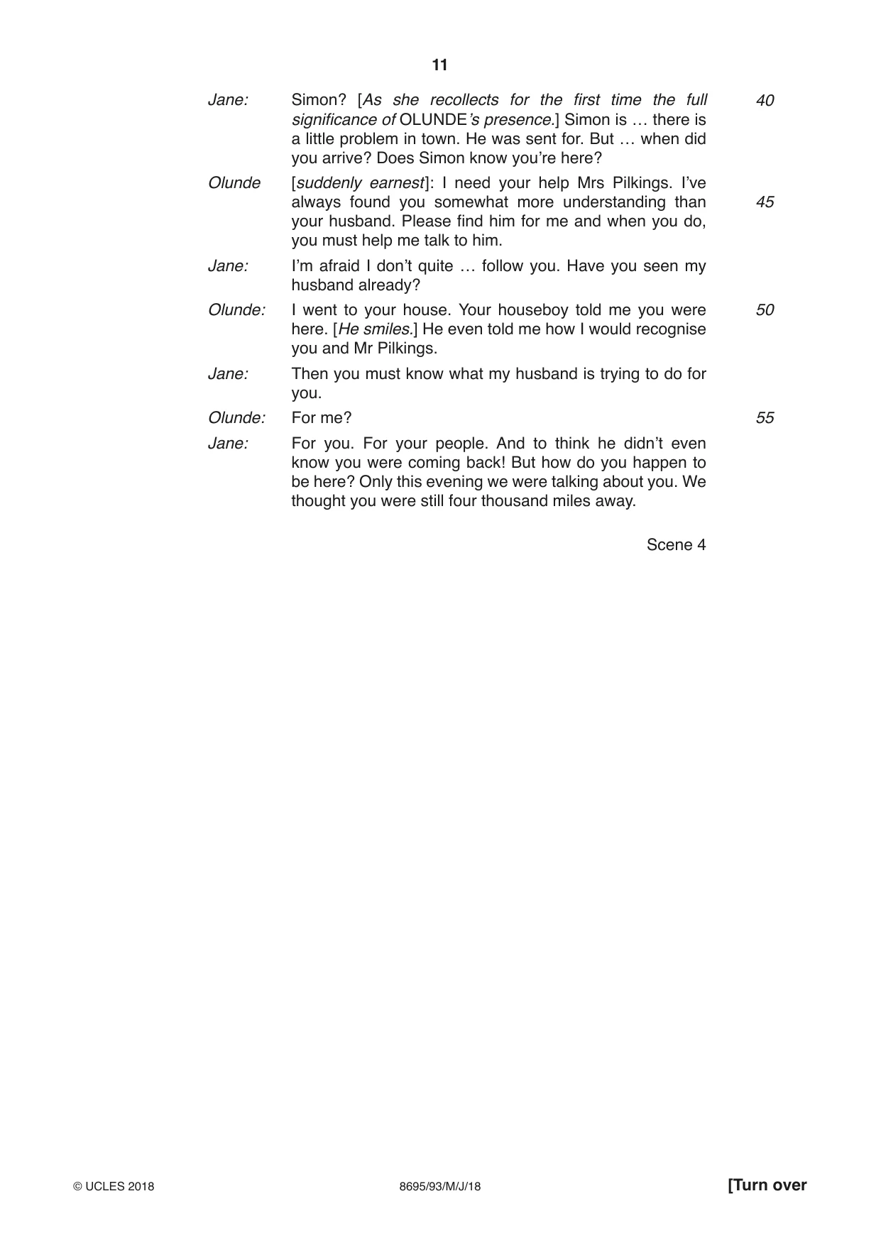 Cambridge A Level English - Language and Literature (AS Level only, from 2016) 8695 2018 May/June Paper 9 · Variant 3 question paper, page 11 of 16