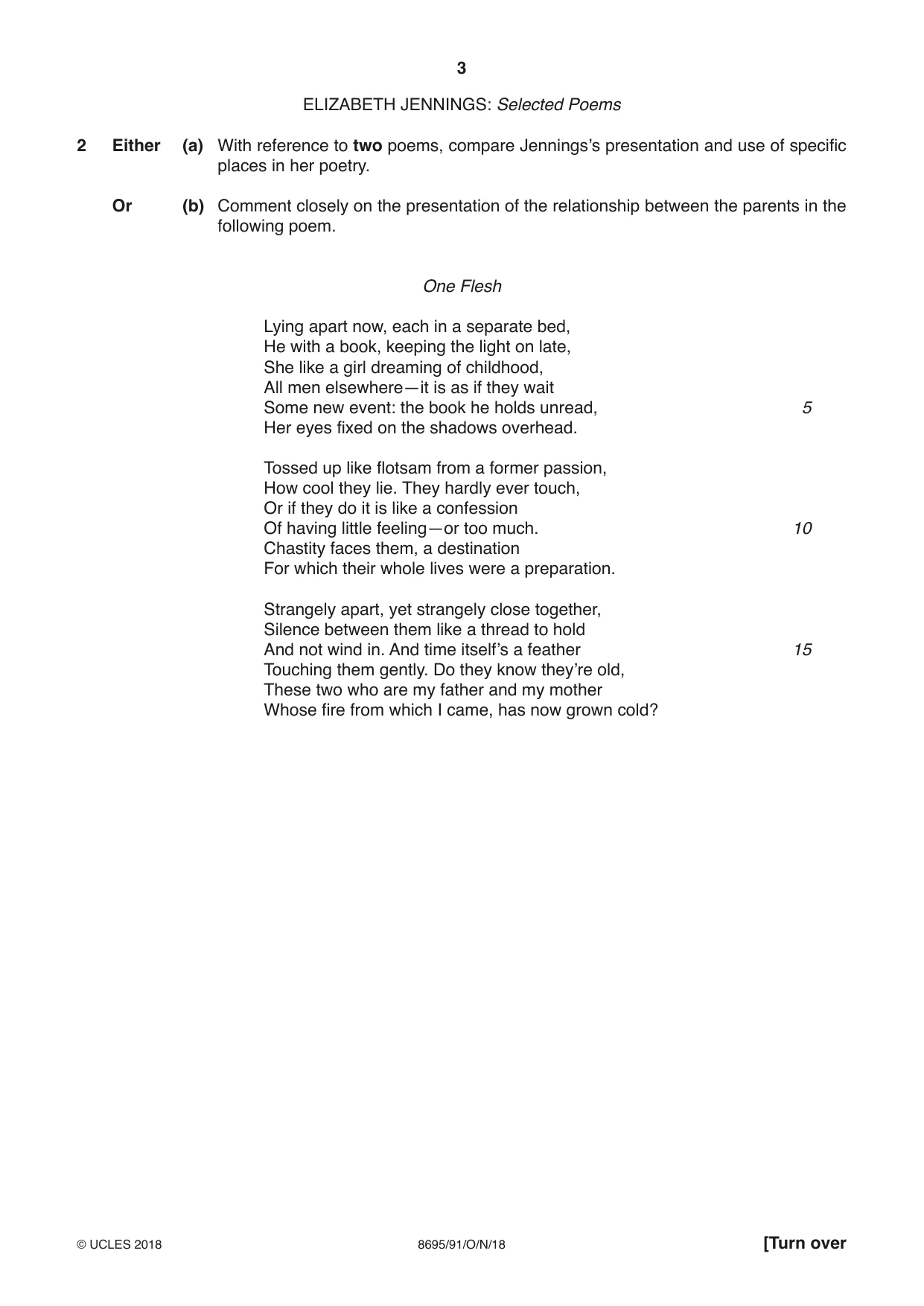 Cambridge A Level English - Language and Literature (AS Level only, from 2016) 8695 2018 Oct/Nov Paper 9 · Variant 1 question paper, page 3 of 20