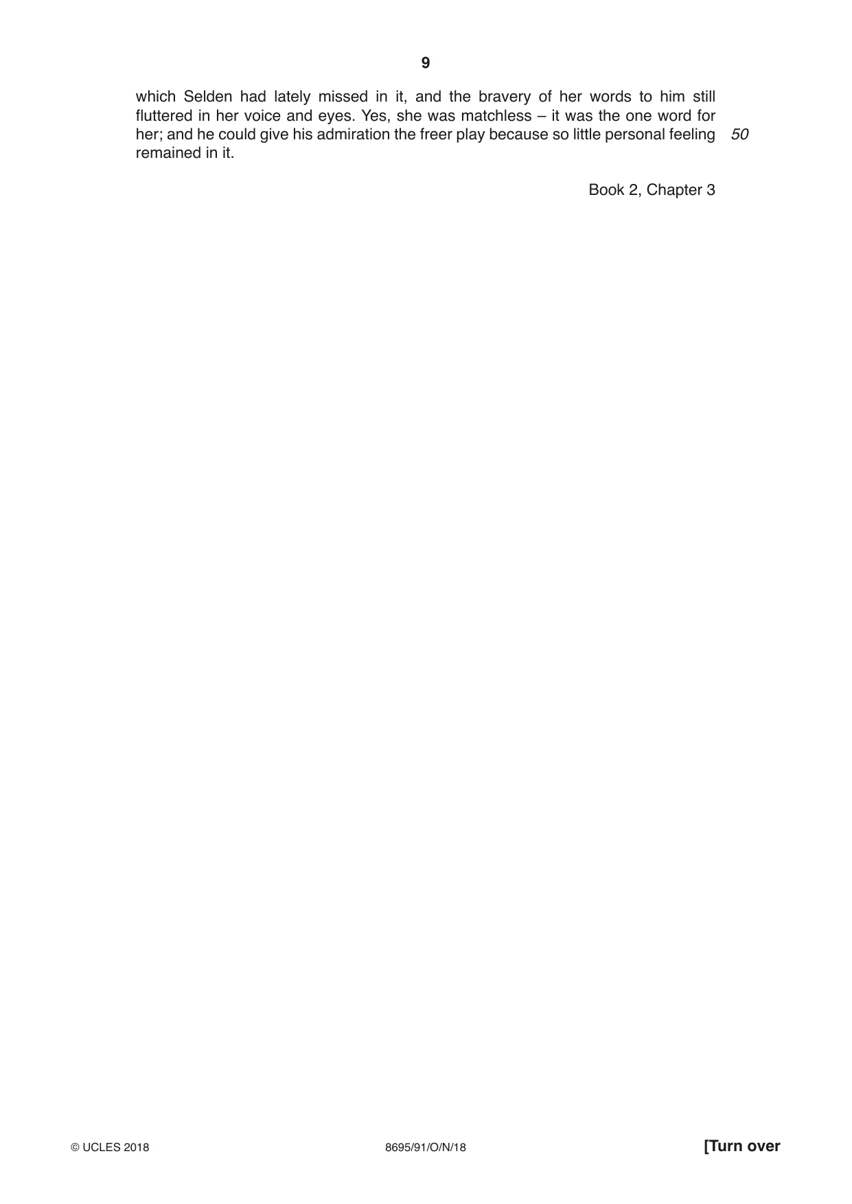Cambridge A Level English - Language and Literature (AS Level only, from 2016) 8695 2018 Oct/Nov Paper 9 · Variant 1 question paper, page 9 of 20