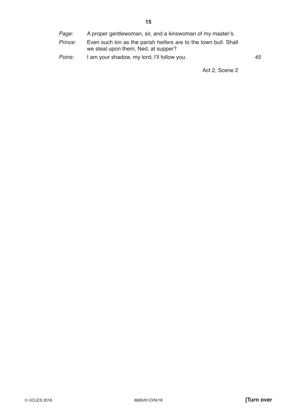Cambridge A Level English - Language and Literature (AS Level only, from 2016) 8695 2018 Oct/Nov Paper 9 · Variant 1 question paper, page 15 of 20