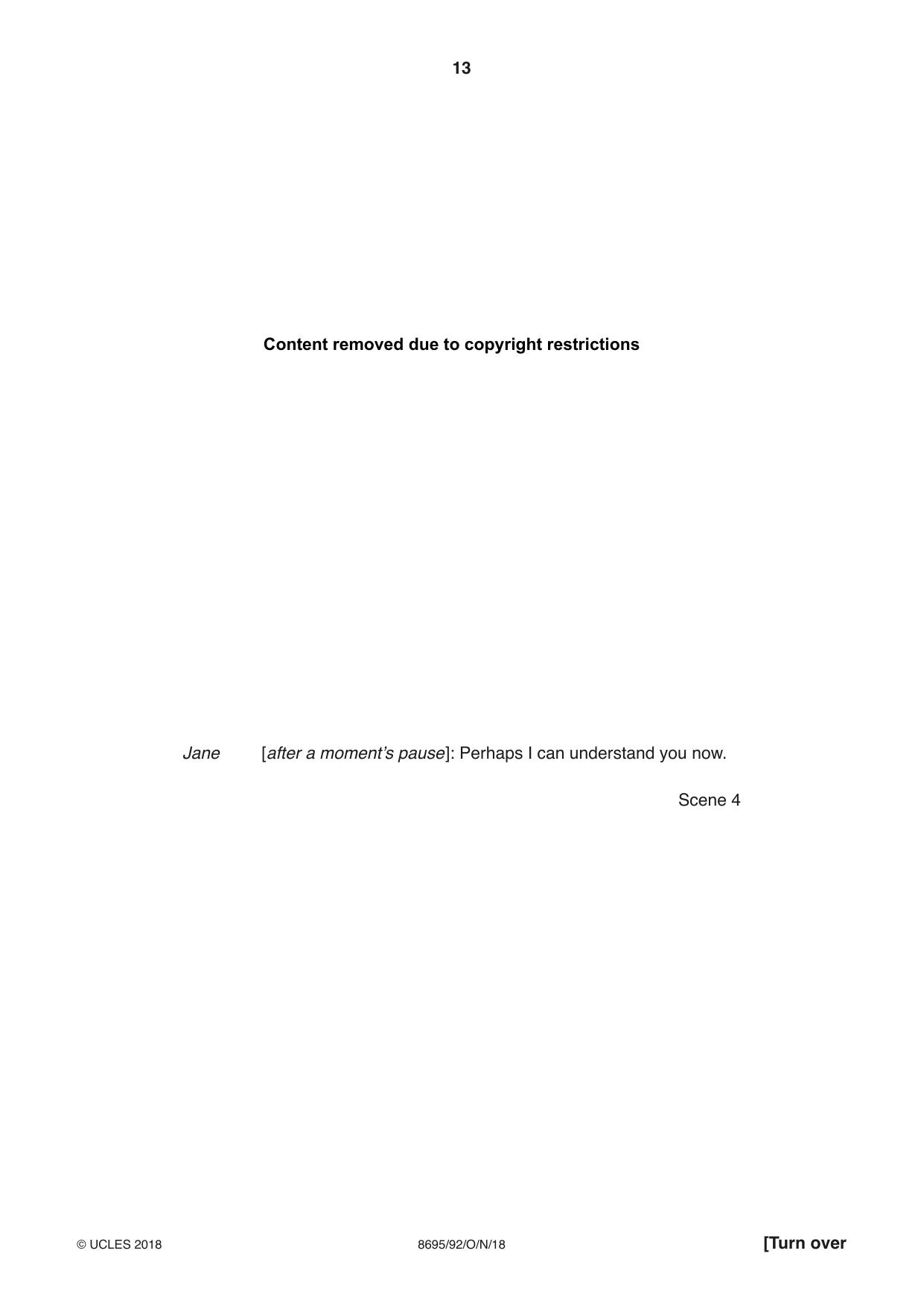 Cambridge A Level English - Language and Literature (AS Level only, from 2016) 8695 2018 Oct/Nov Paper 9 · Variant 2 question paper, page 13 of 20