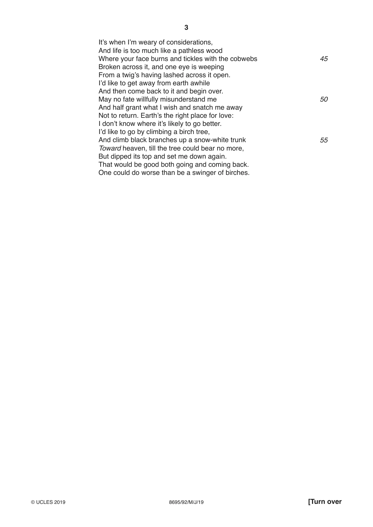 Cambridge A Level English - Language and Literature (AS Level only, from 2016) 8695 2019 May/June Paper 9 · Variant 2 question paper, page 3 of 20